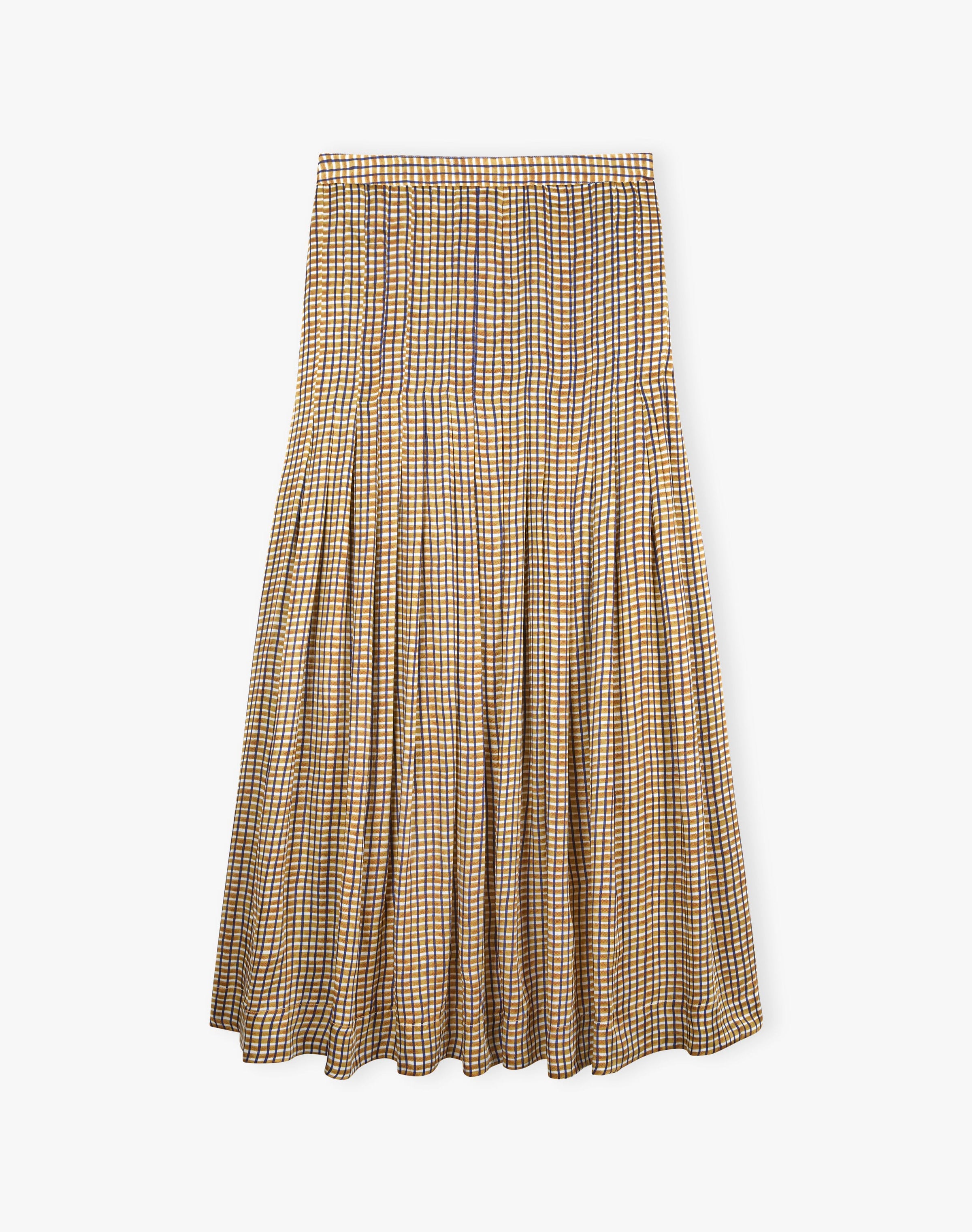 Graphic Check Pleated Skirt