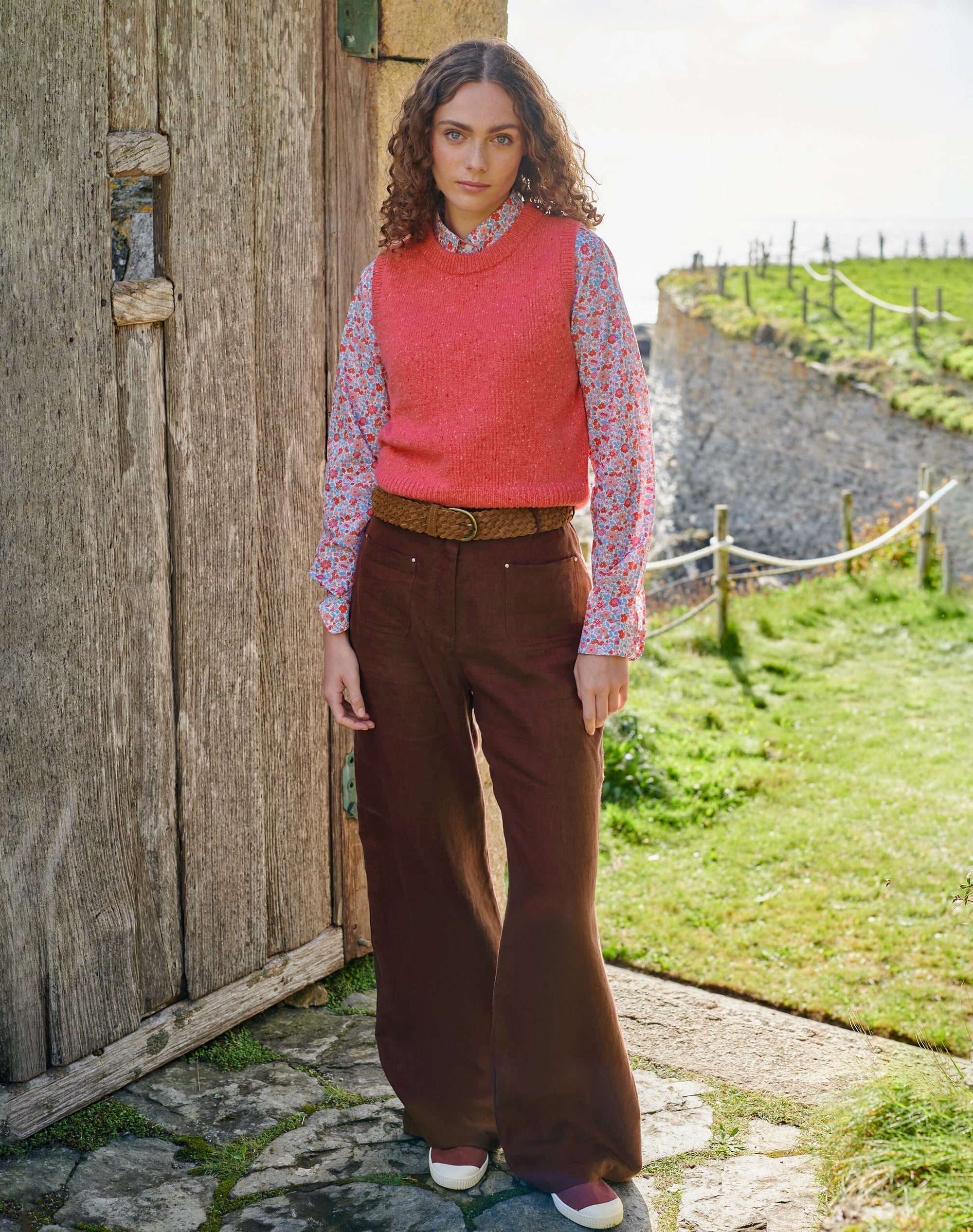 Linen High Waisted Trousers