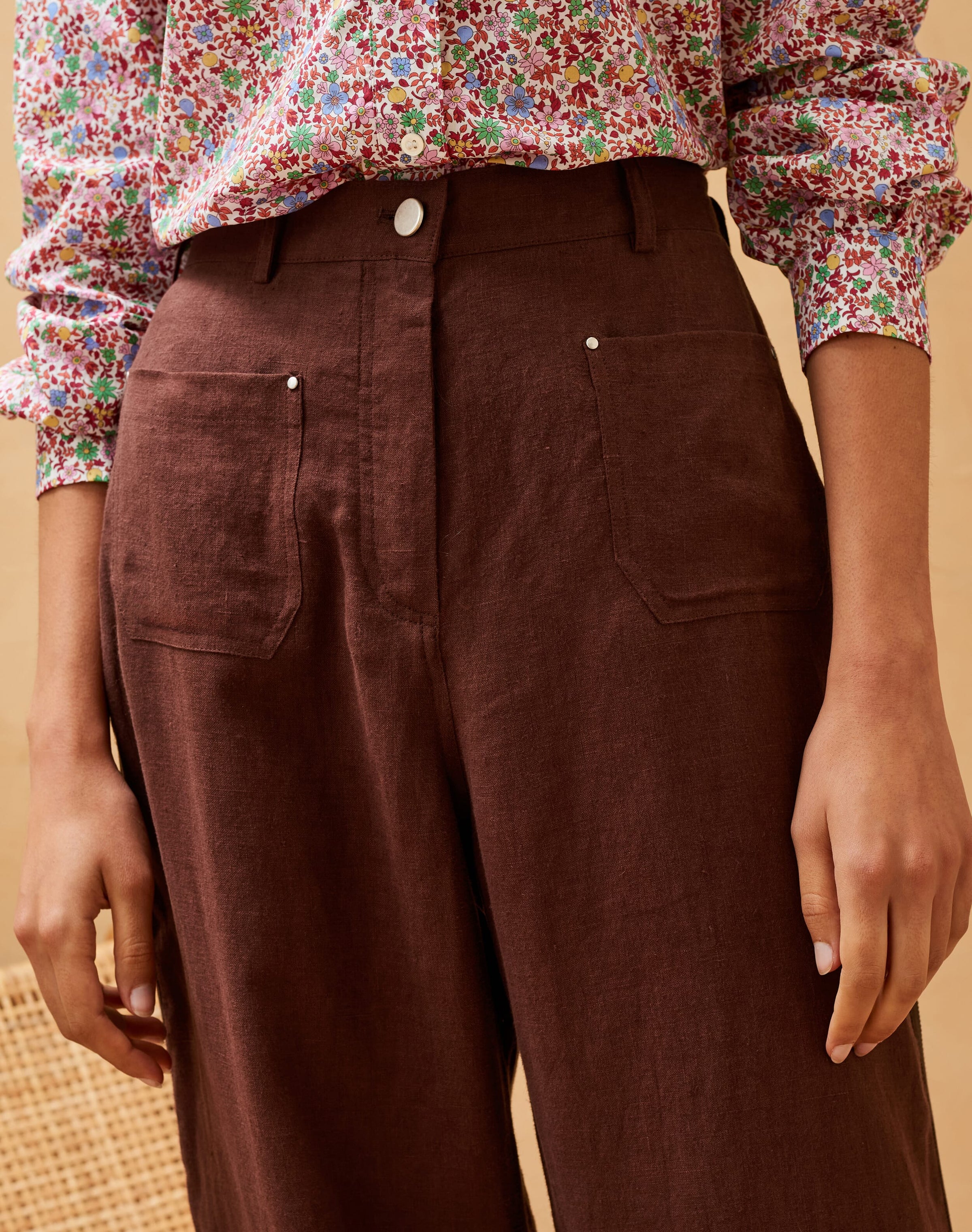 Linen High Waisted Trousers