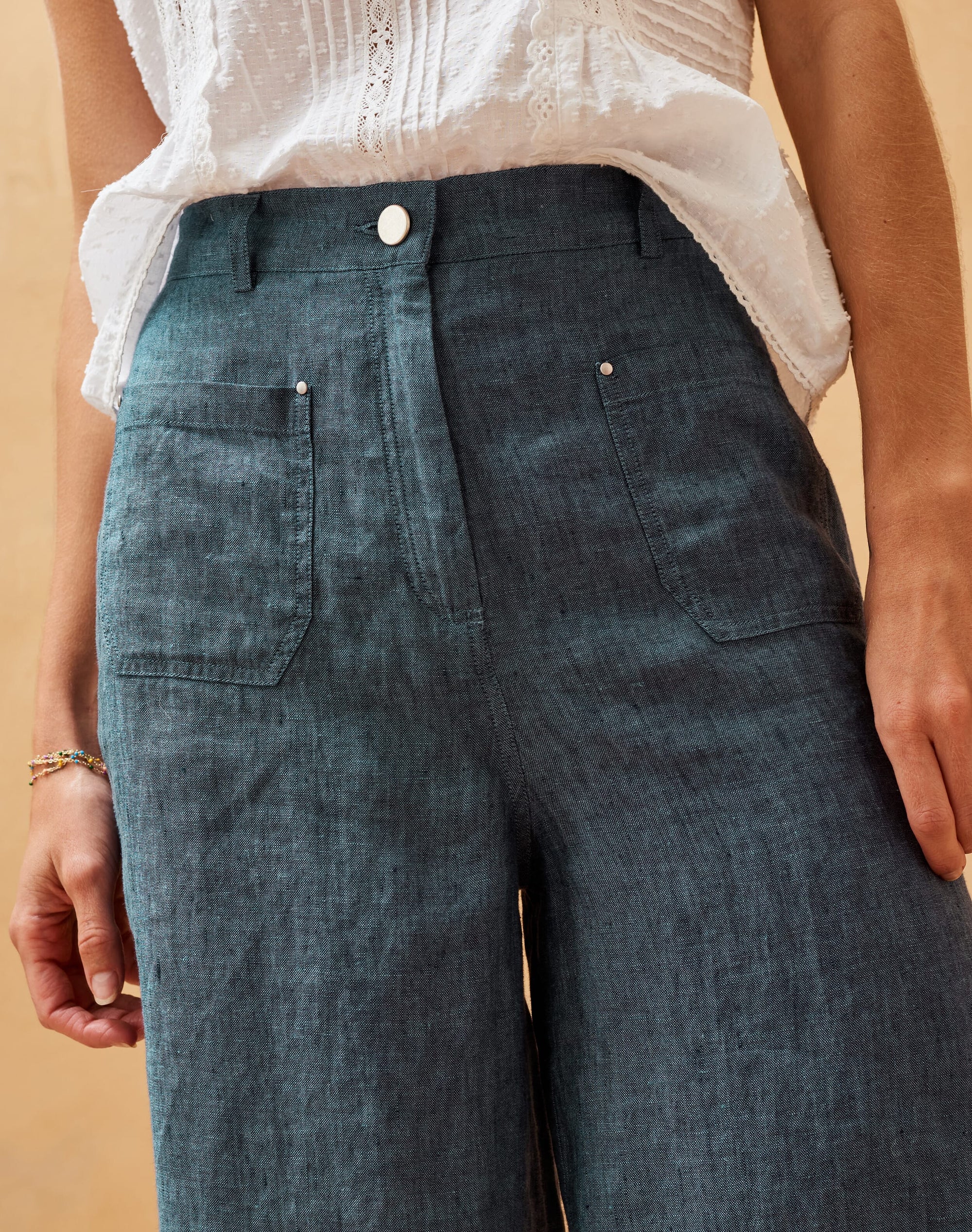 Cross Weave Linen Shorts