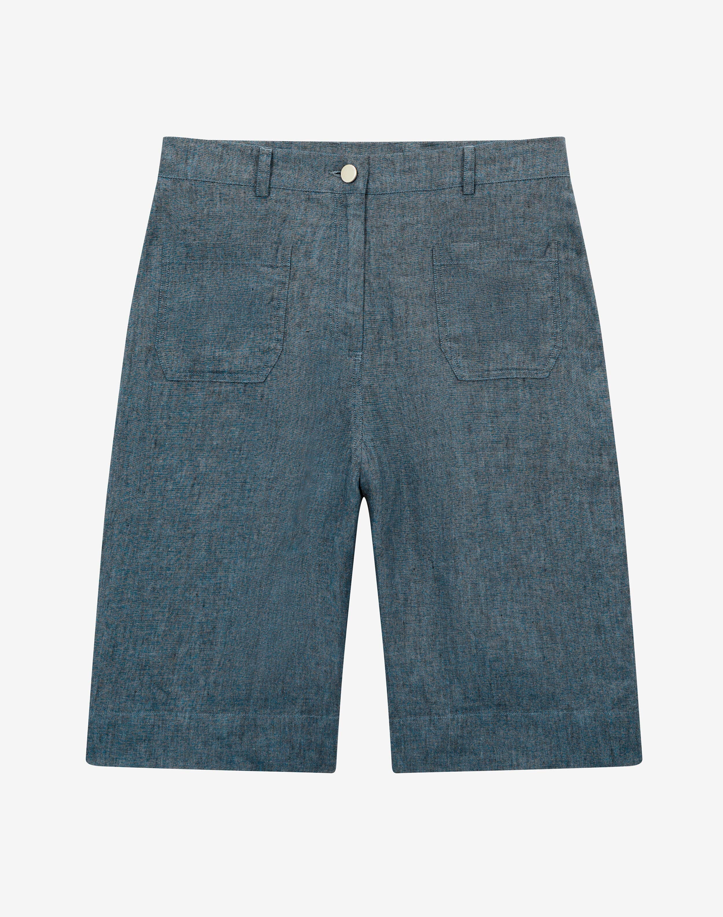 Cross Weave Linen Shorts