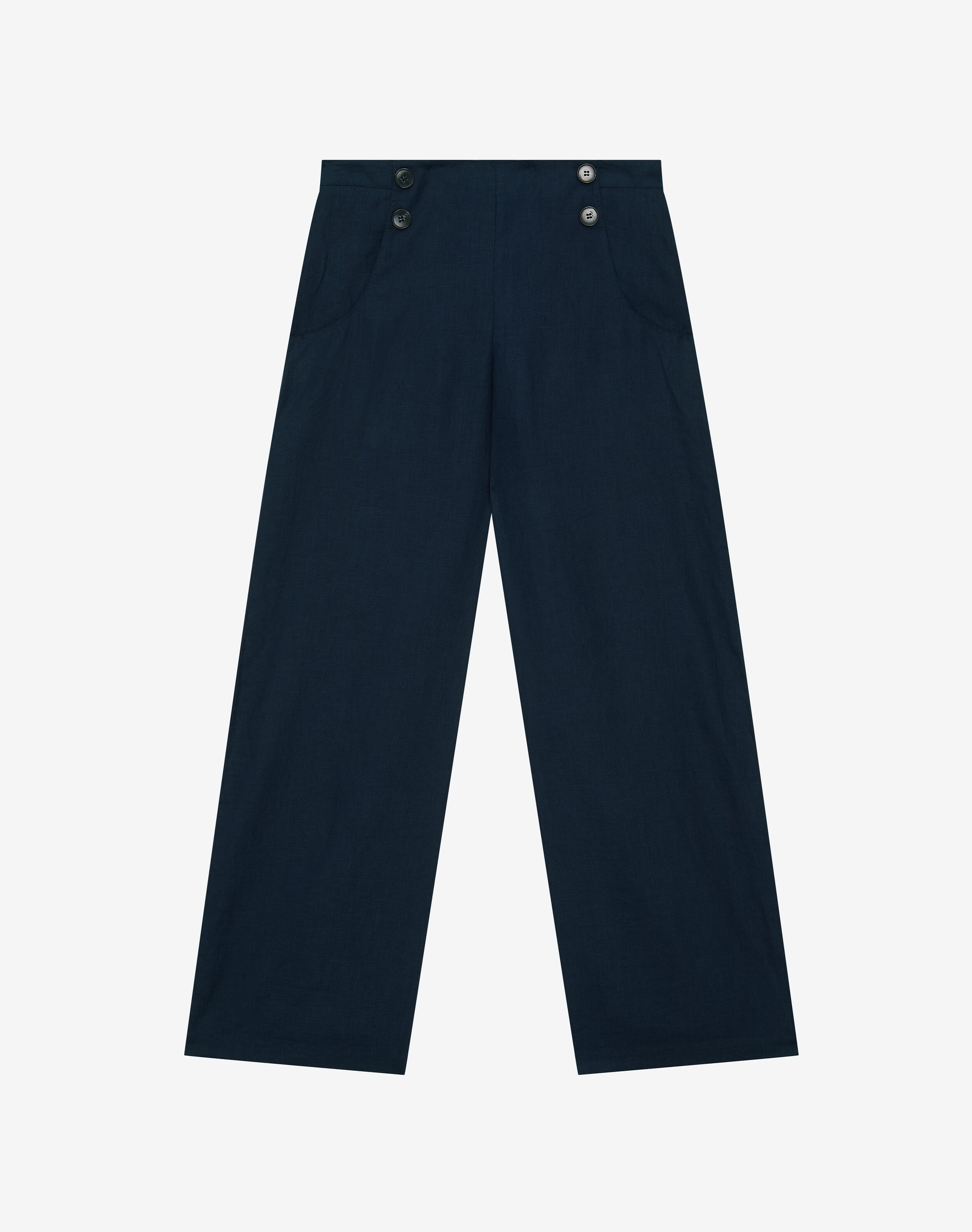 Linen Button Front Trousers