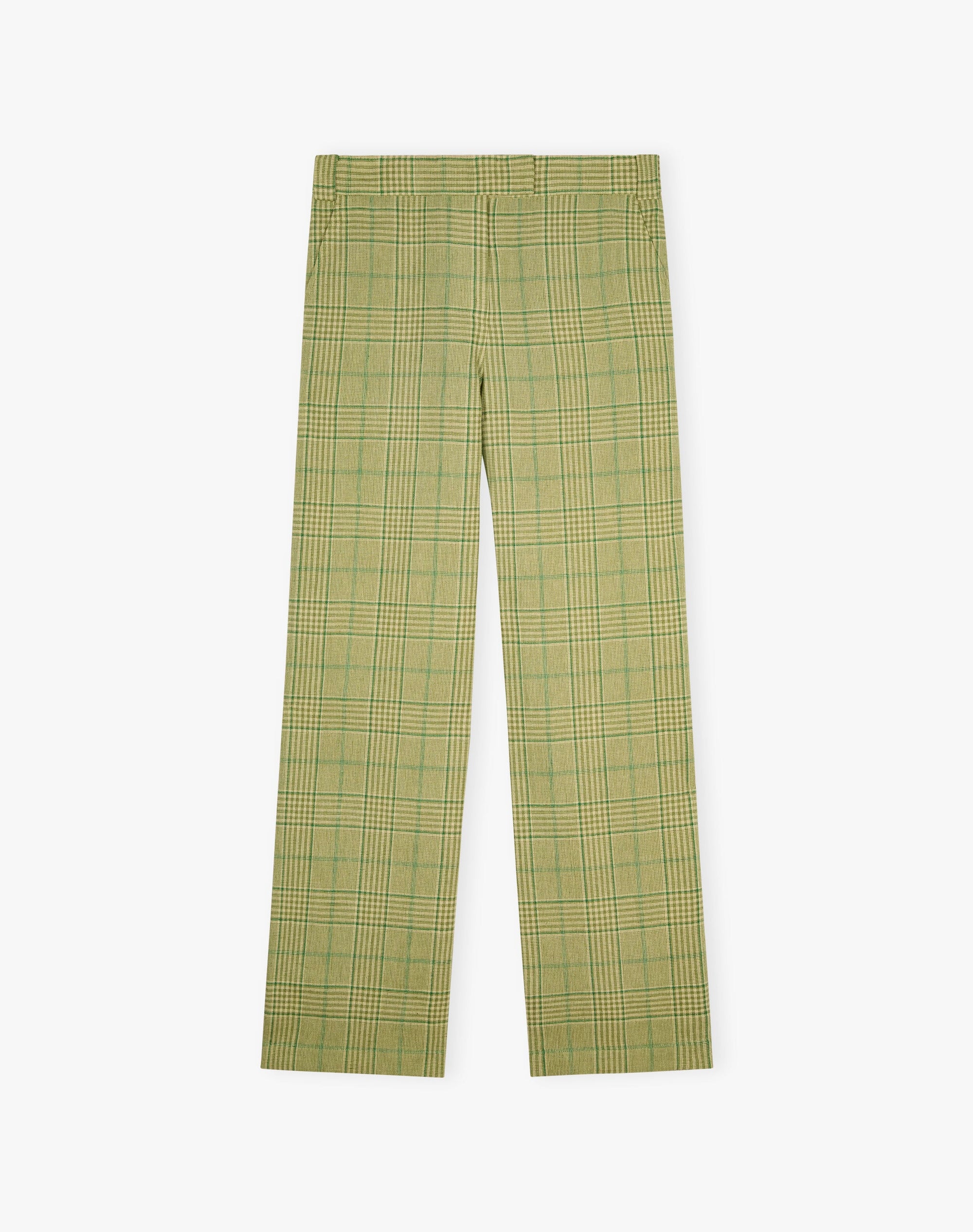 Cotton Linen Check Trousers