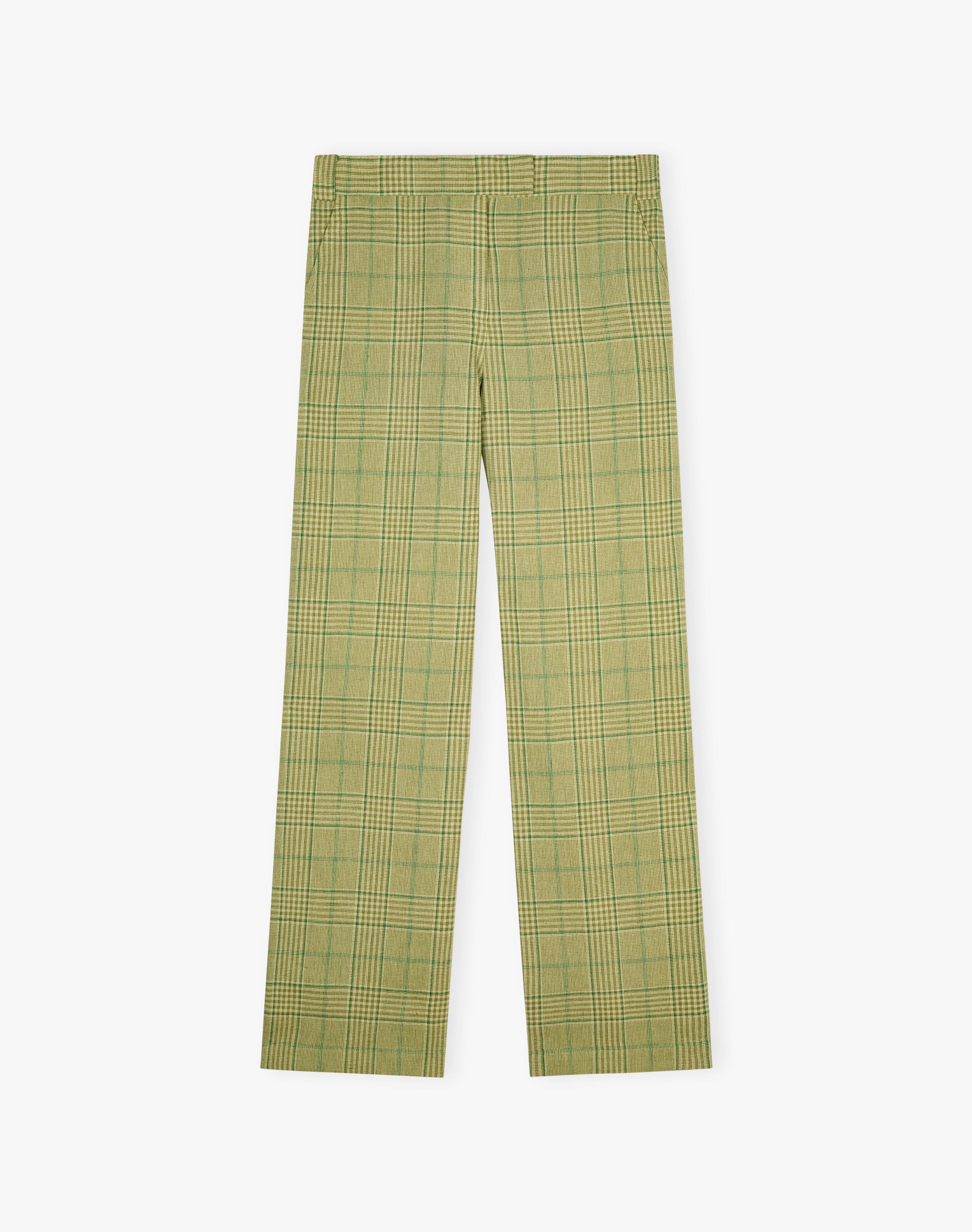 Cotton Linen Check Trousers
