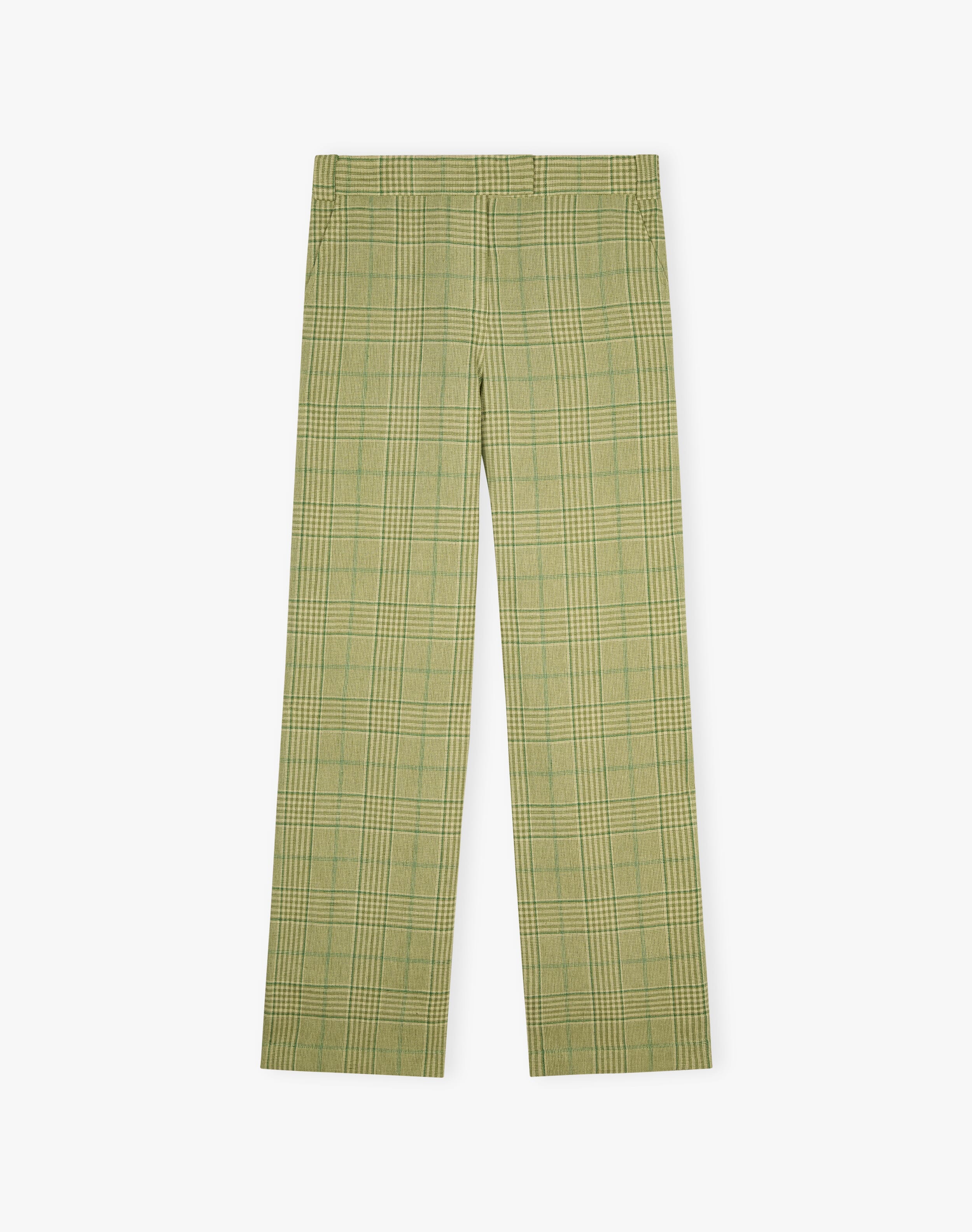 Cotton Linen Check Trousers