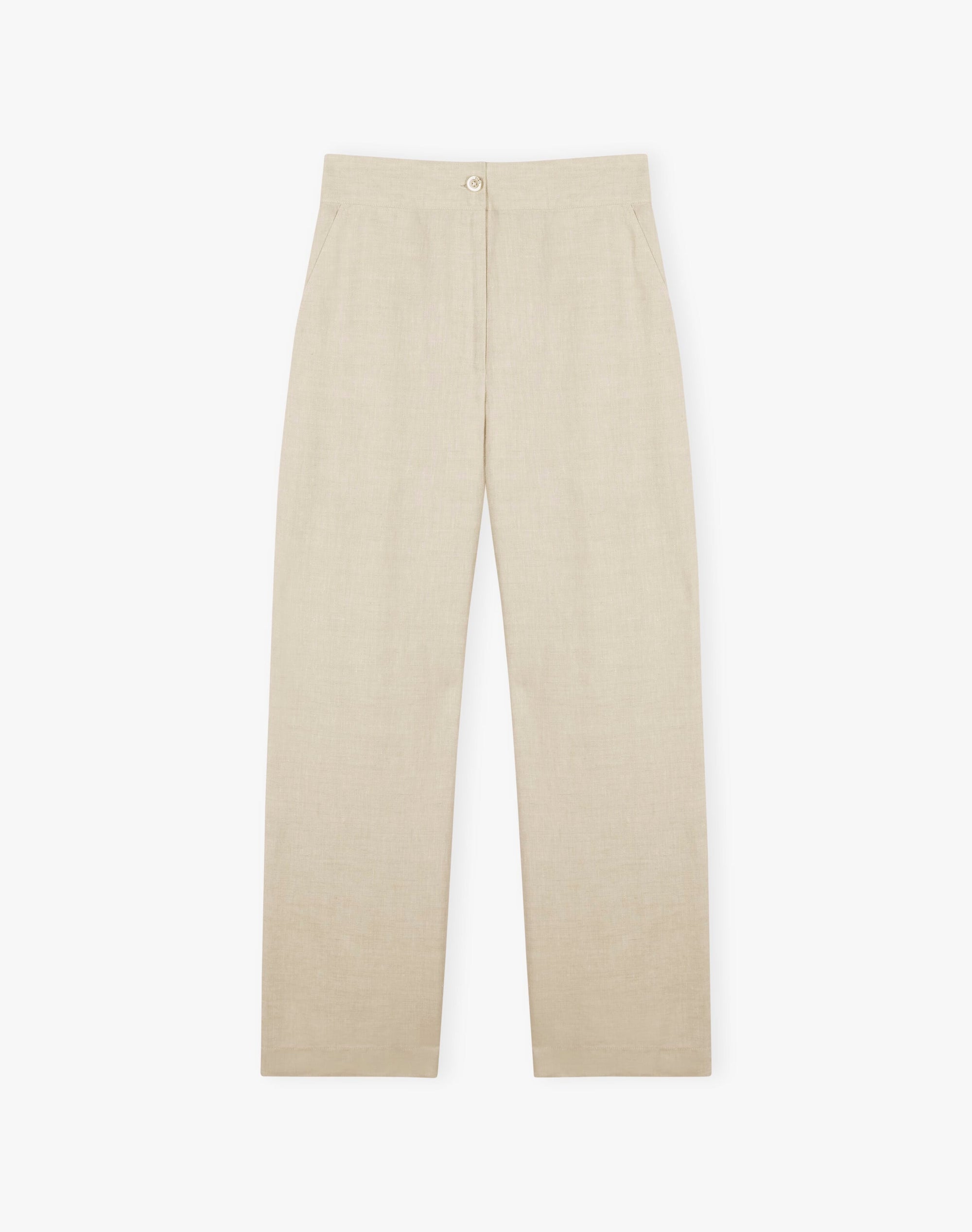 Herringbone Linen Pull On Trousers