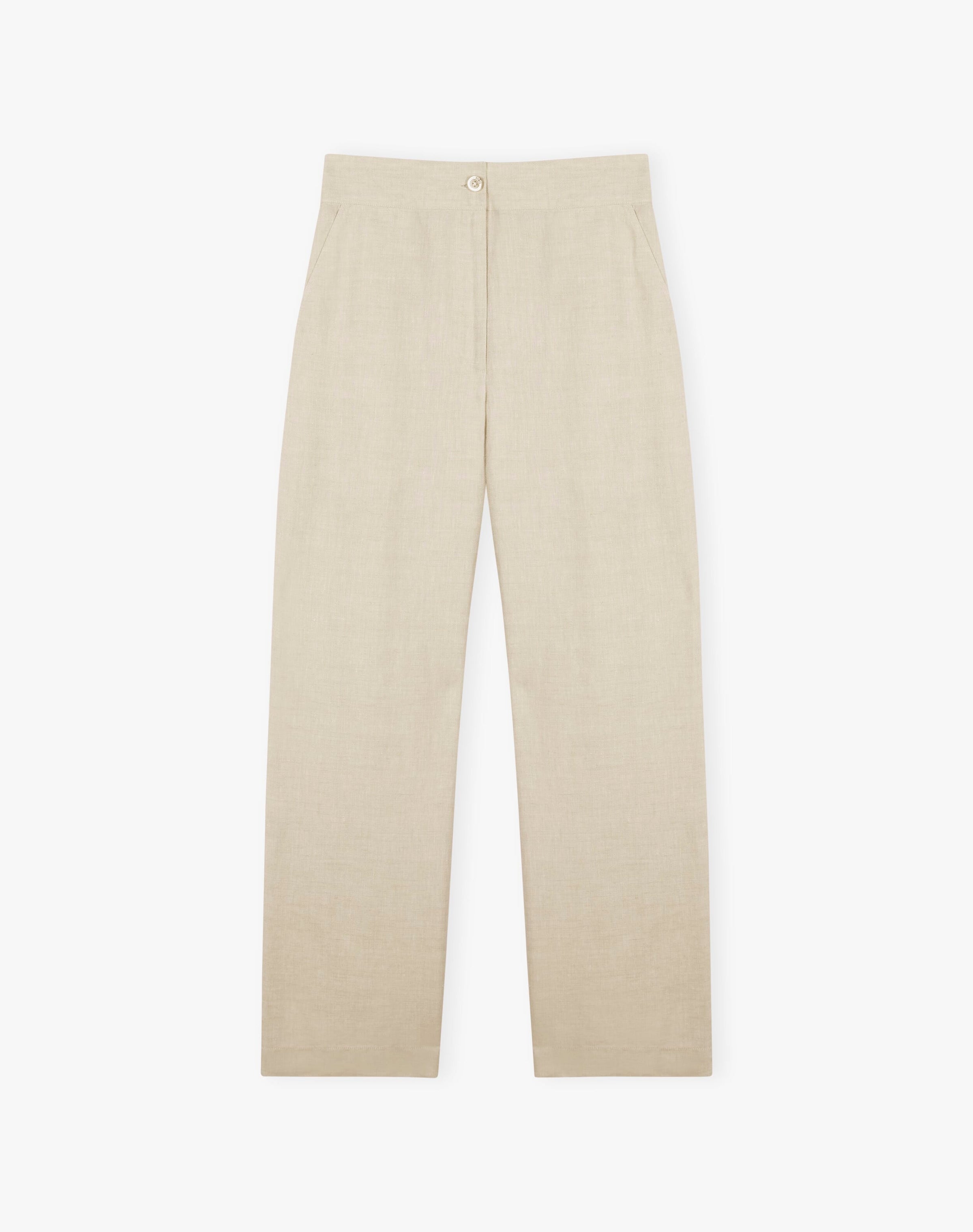 Herringbone Linen Pull On Trousers