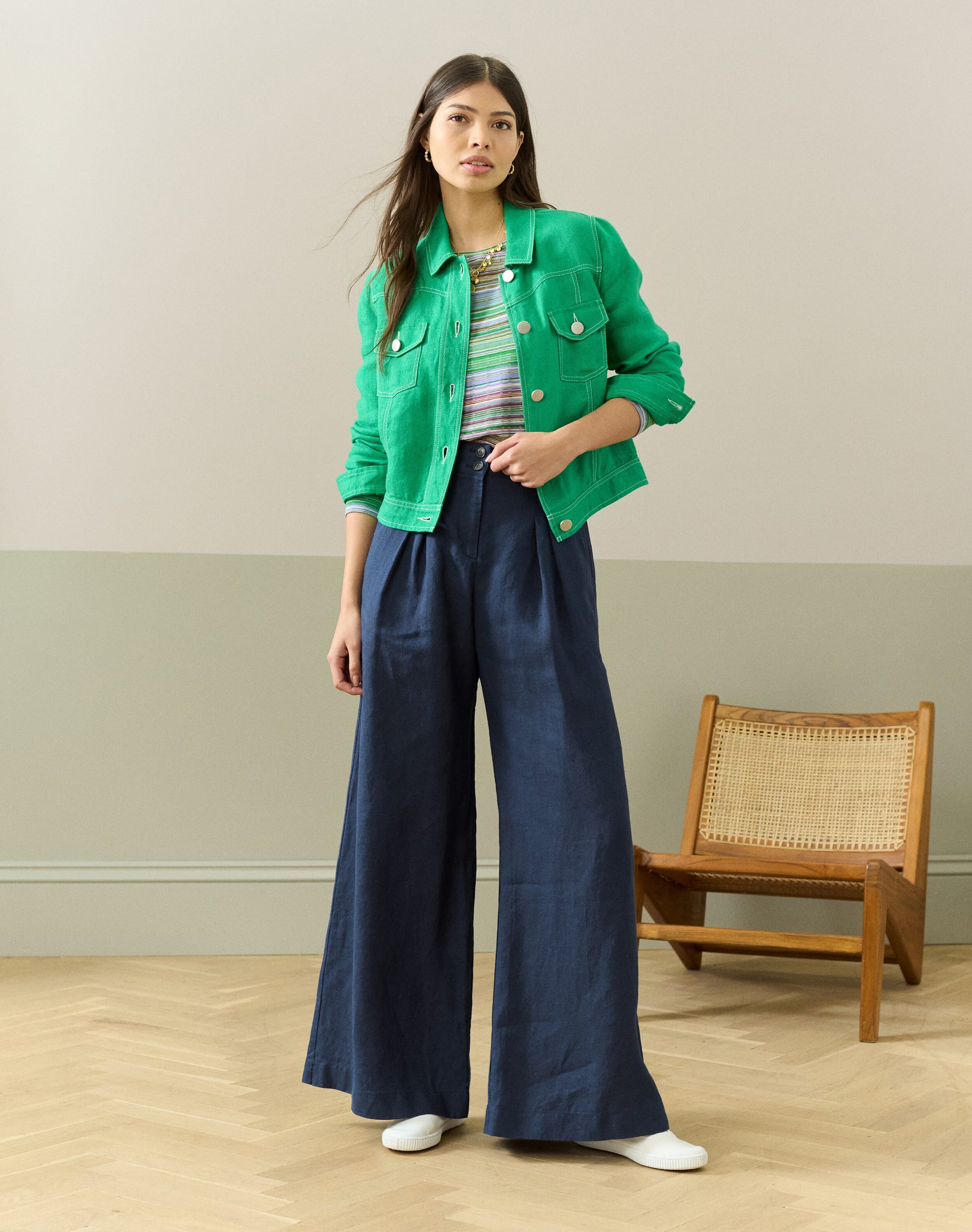 Linen Wide Leg Trousers
