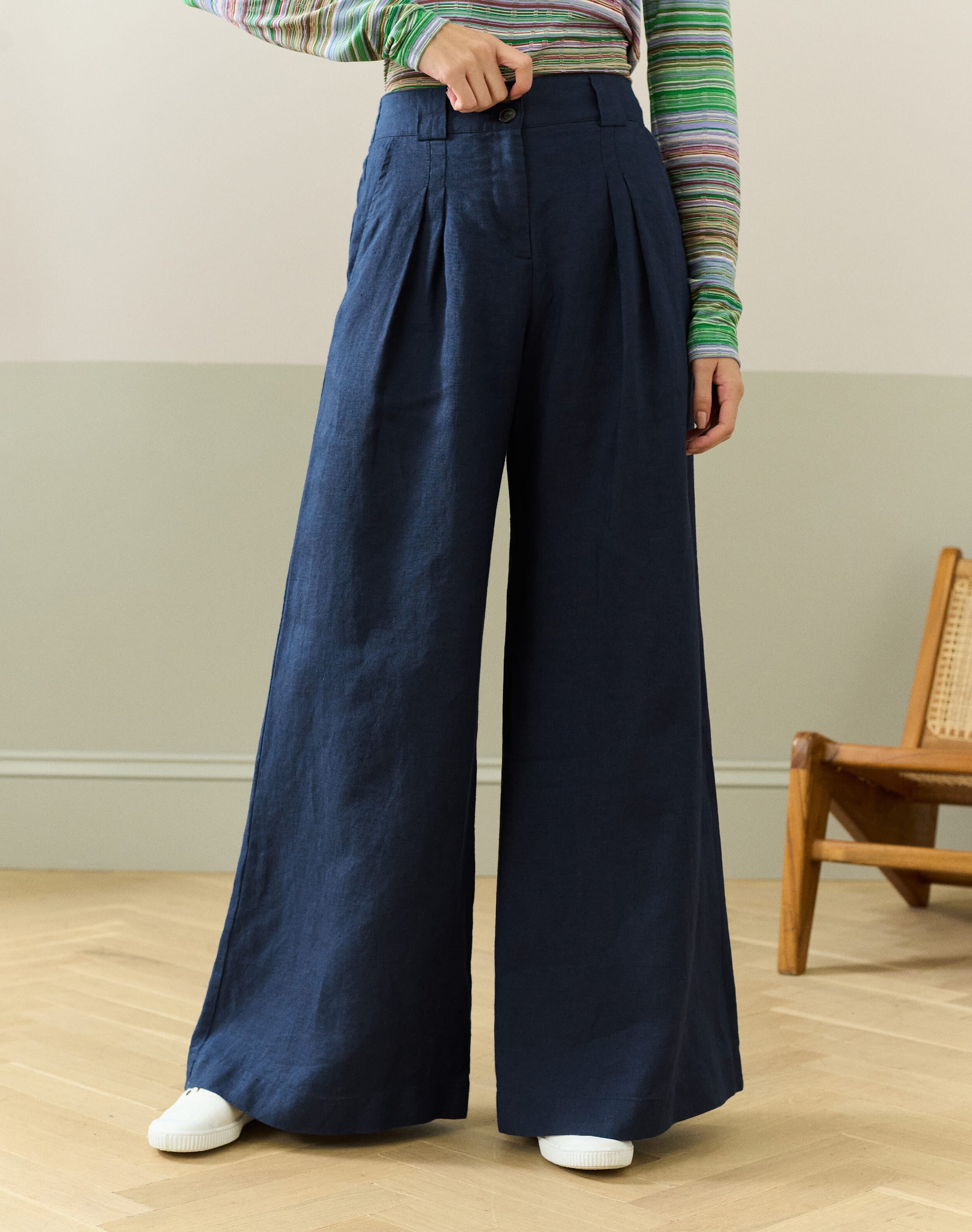 Linen Wide Leg Trousers