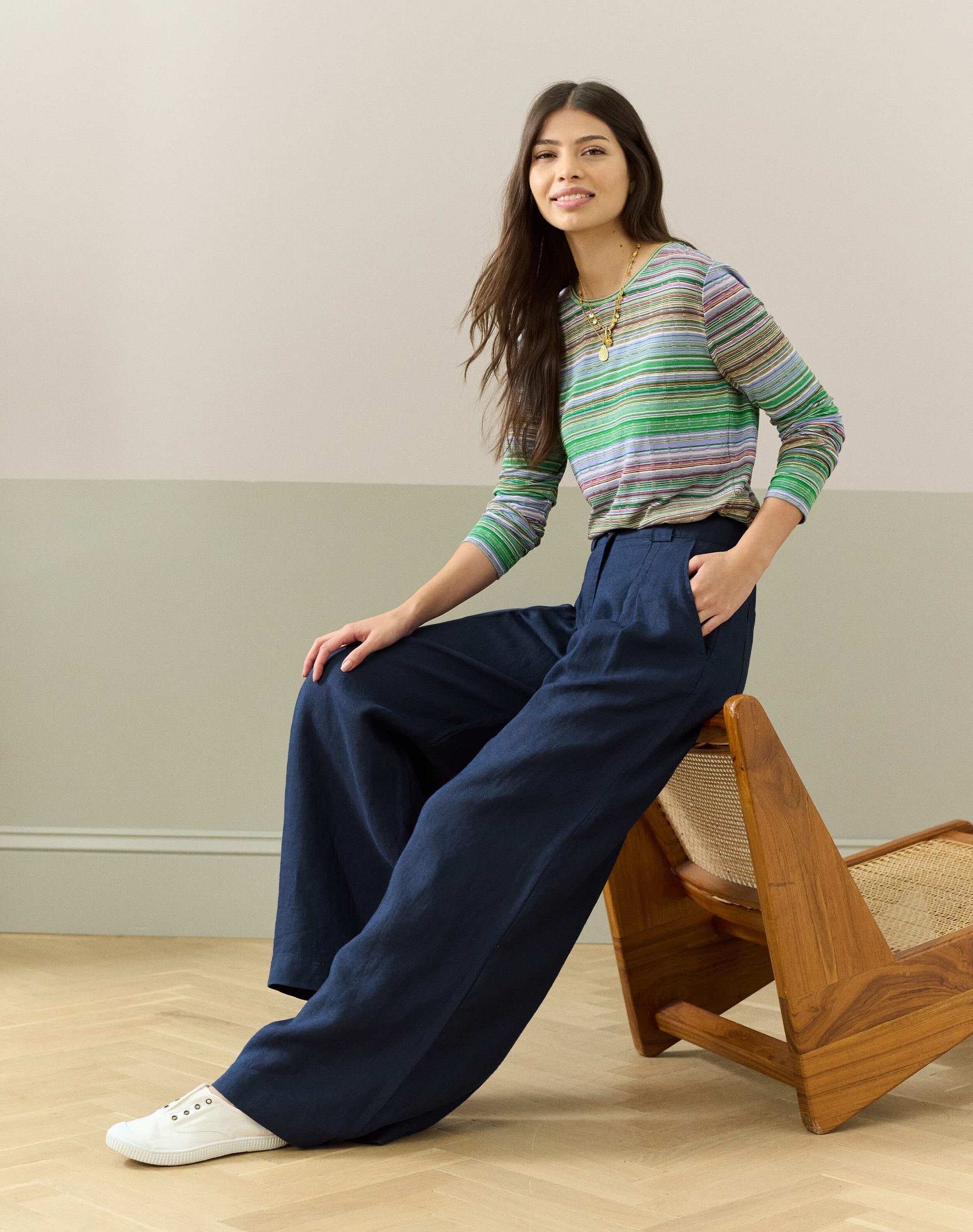 Linen Wide Leg Trousers