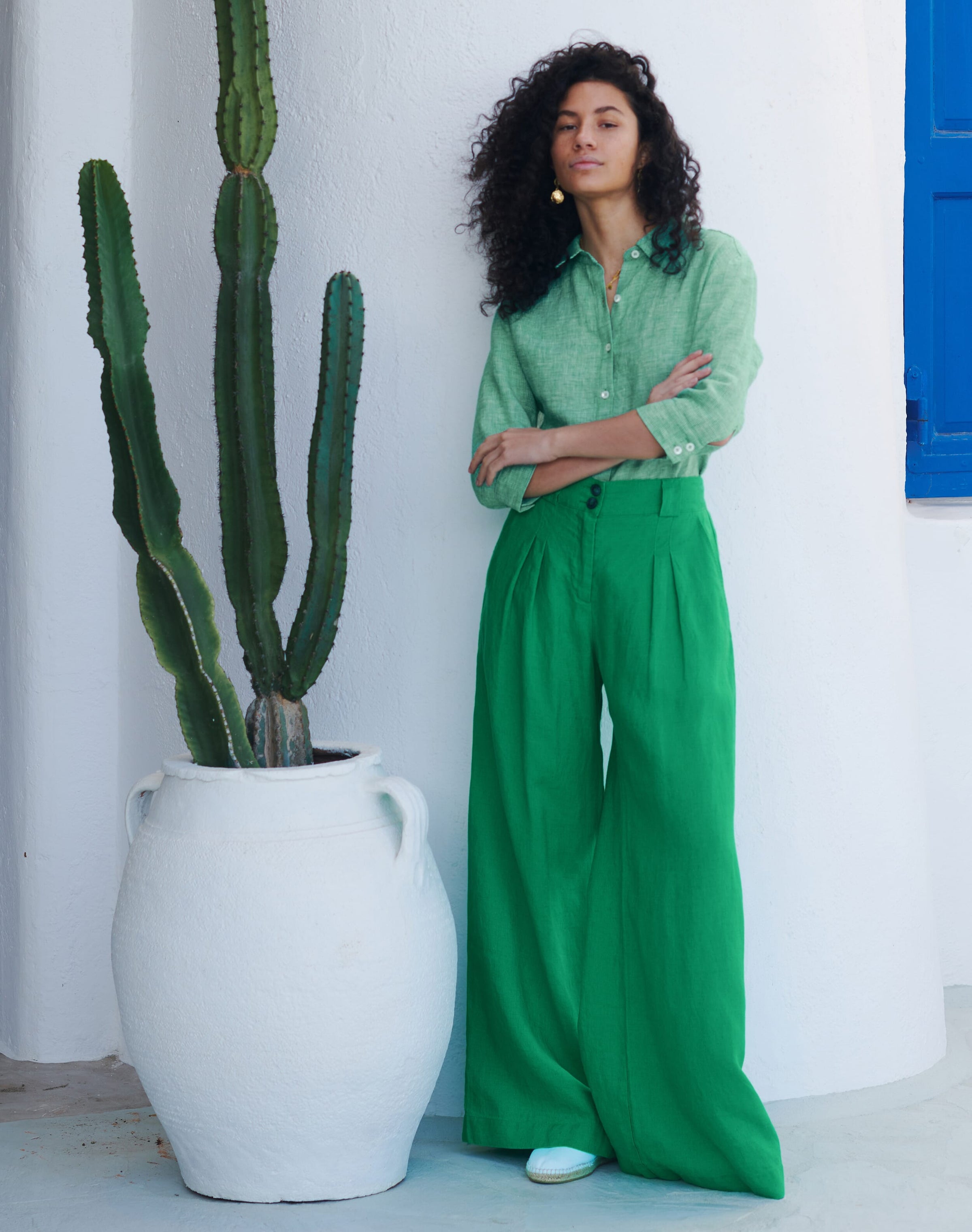 Linen Wide Leg Trousers