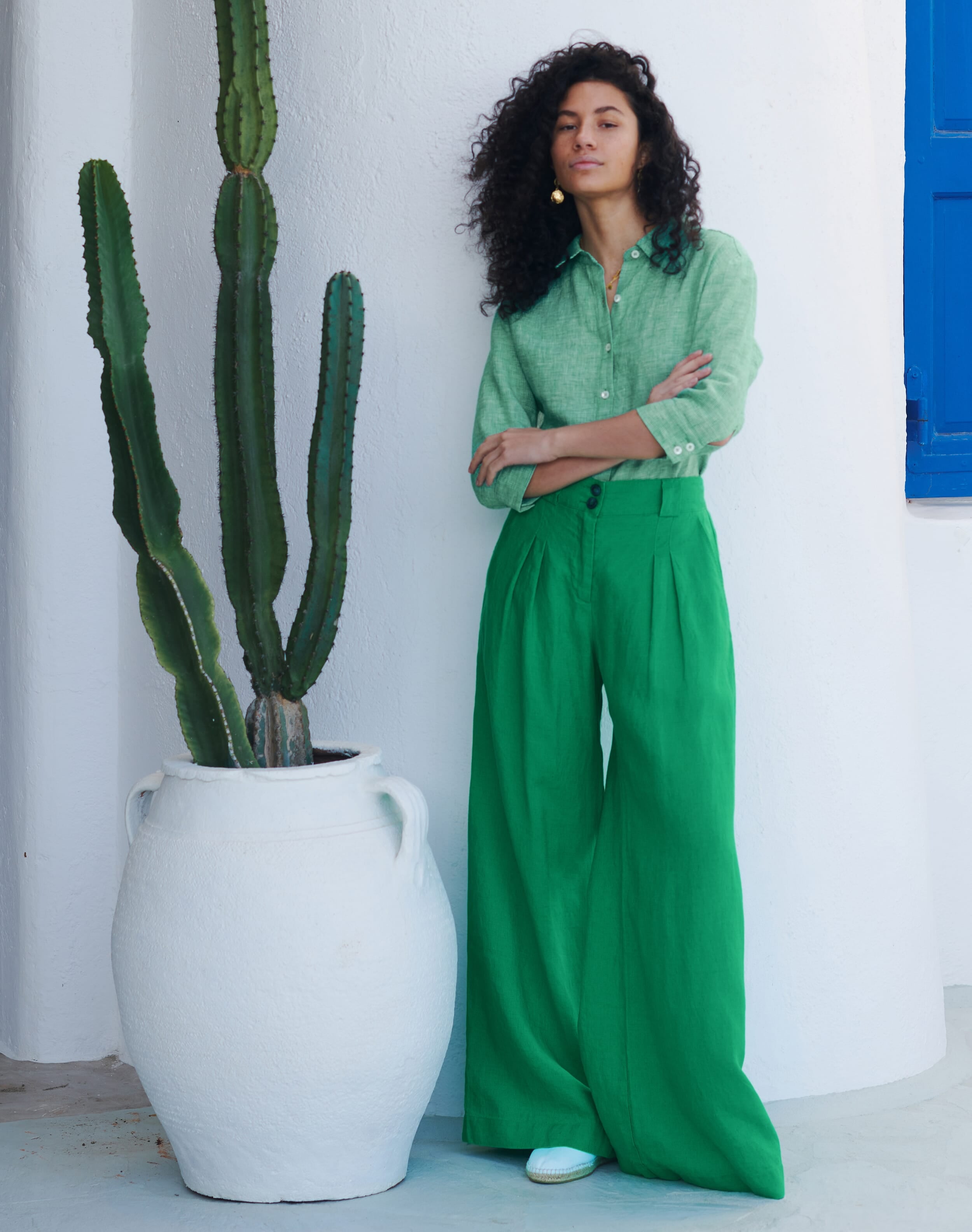 Linen Wide Leg Trousers