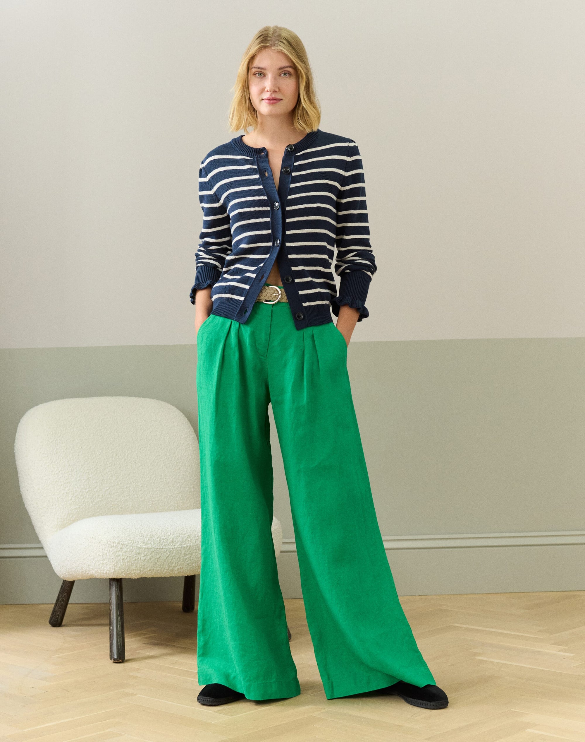 Linen Wide Leg Trousers