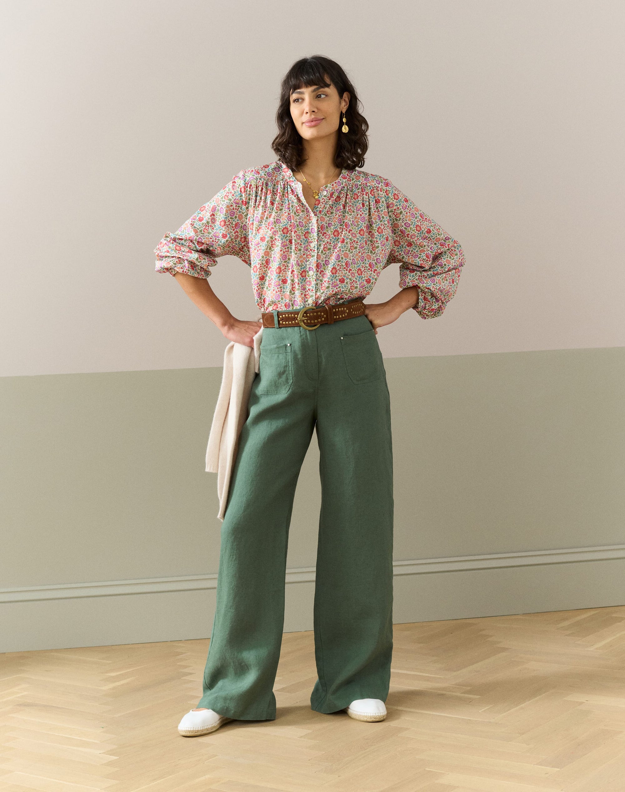 Linen High Waisted Trousers