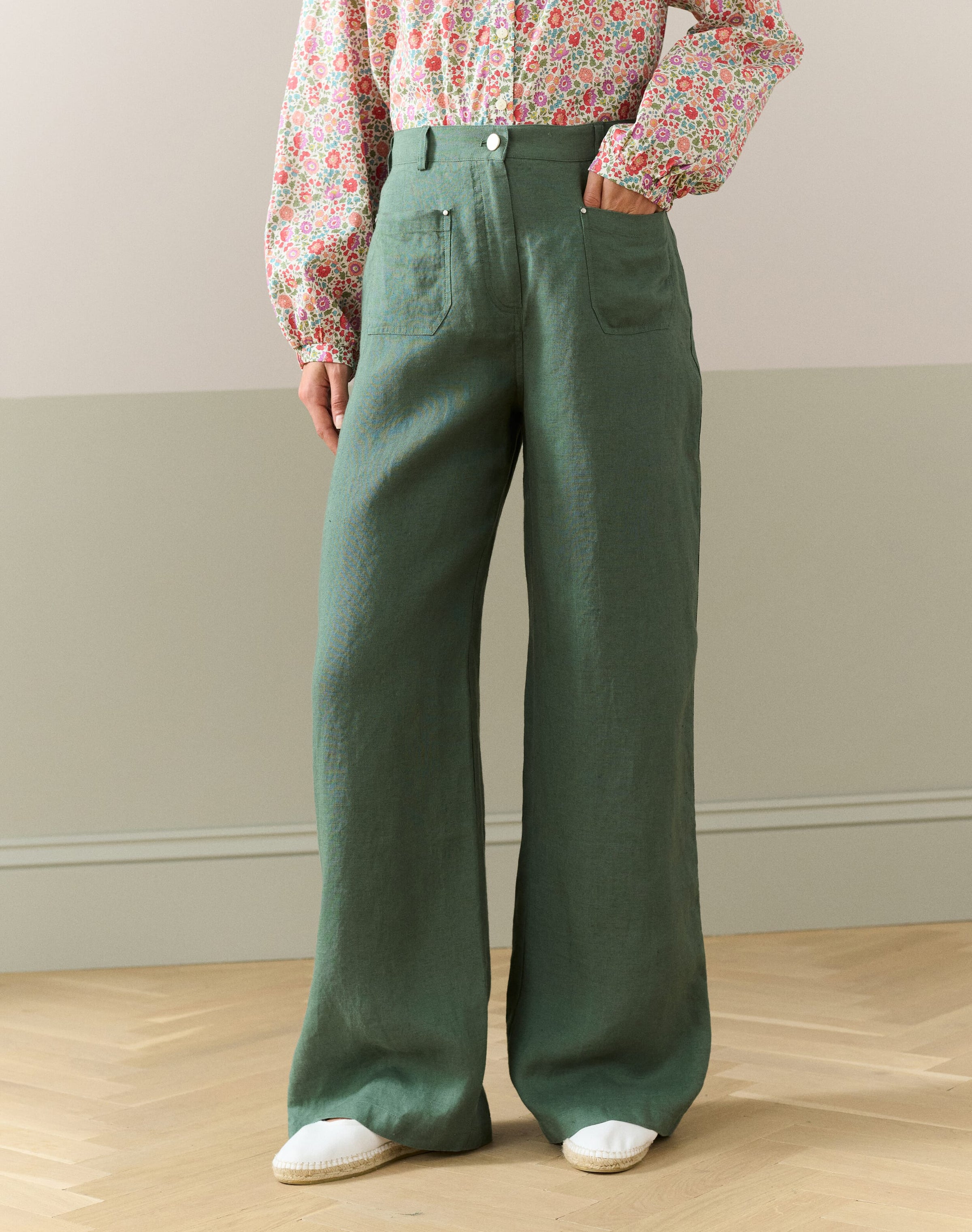 Linen High Waisted Trousers
