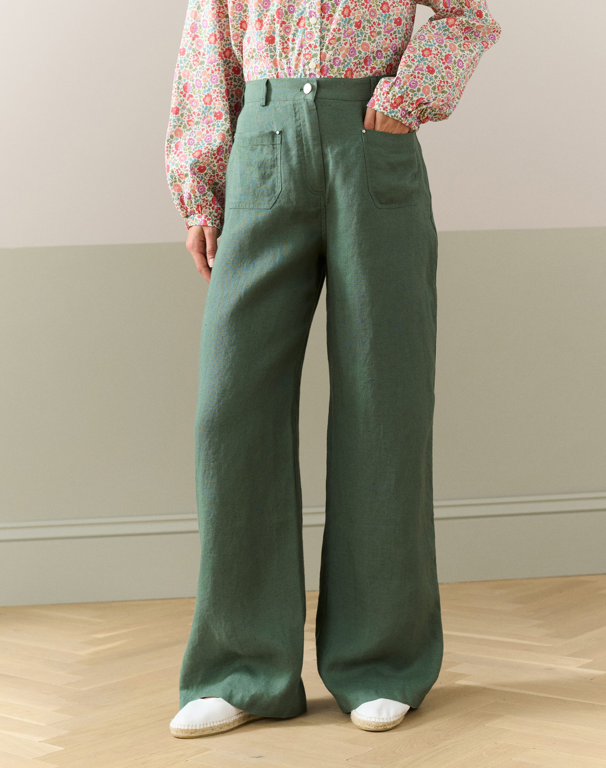 Linen High Waisted Trousers