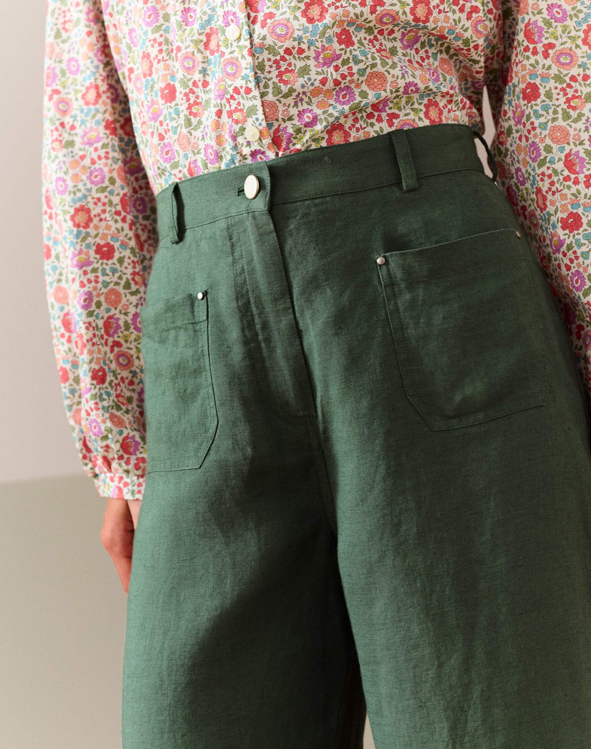 Linen High Waisted Trousers