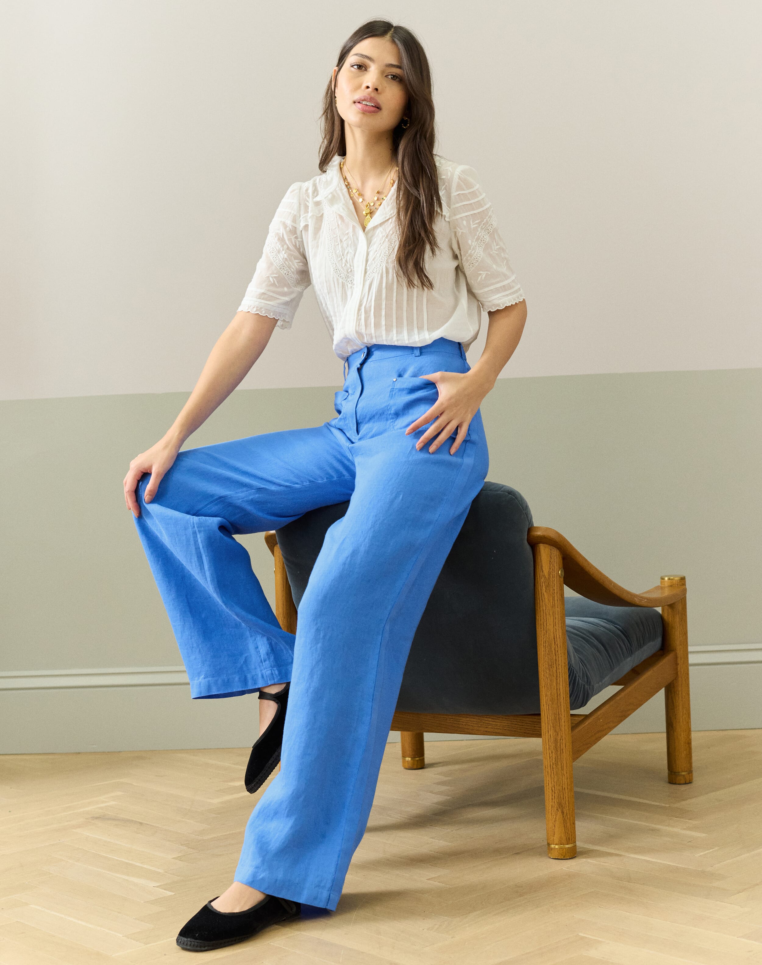 Linen High Waisted Trousers