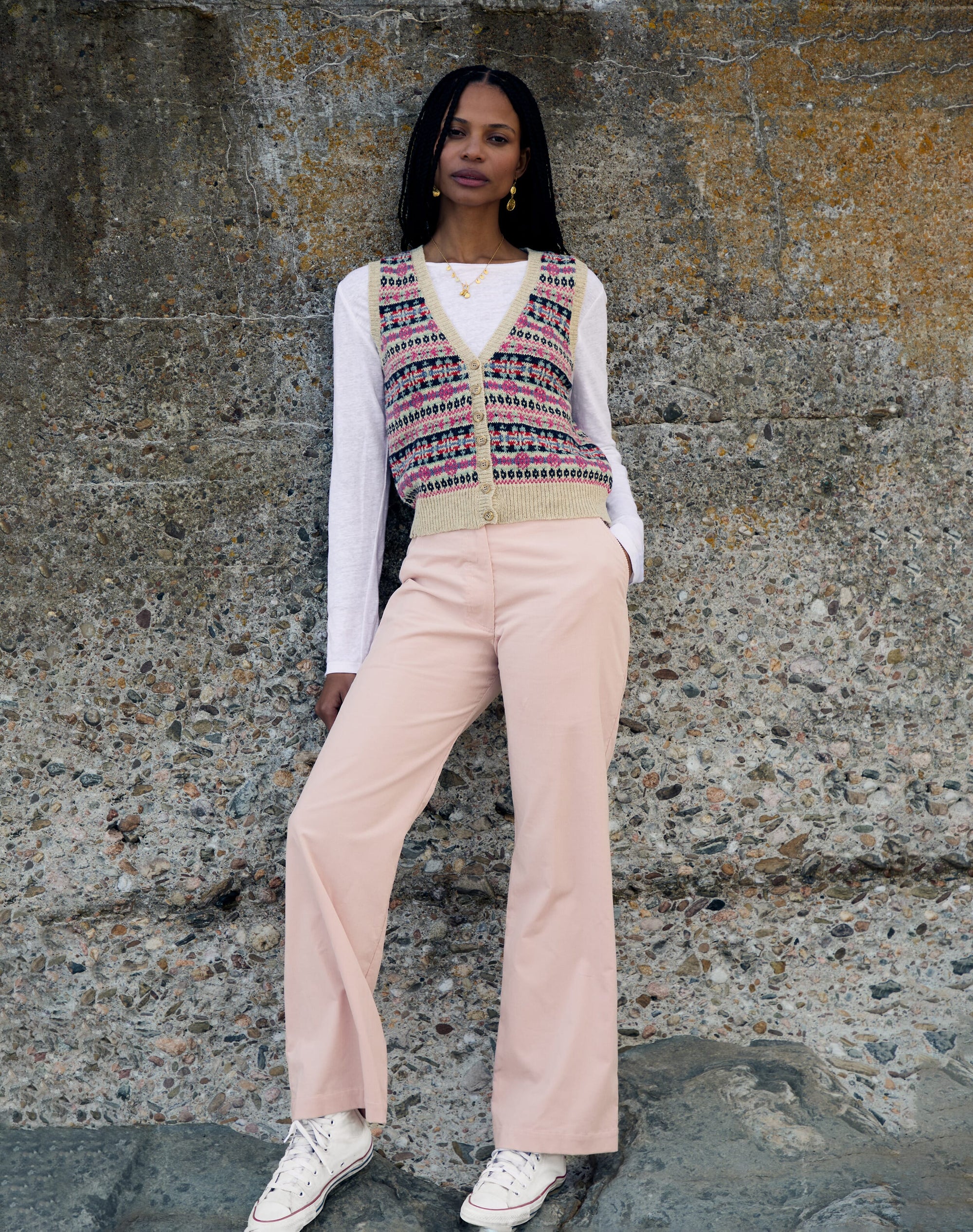 Needlecord Straight Leg Trousers