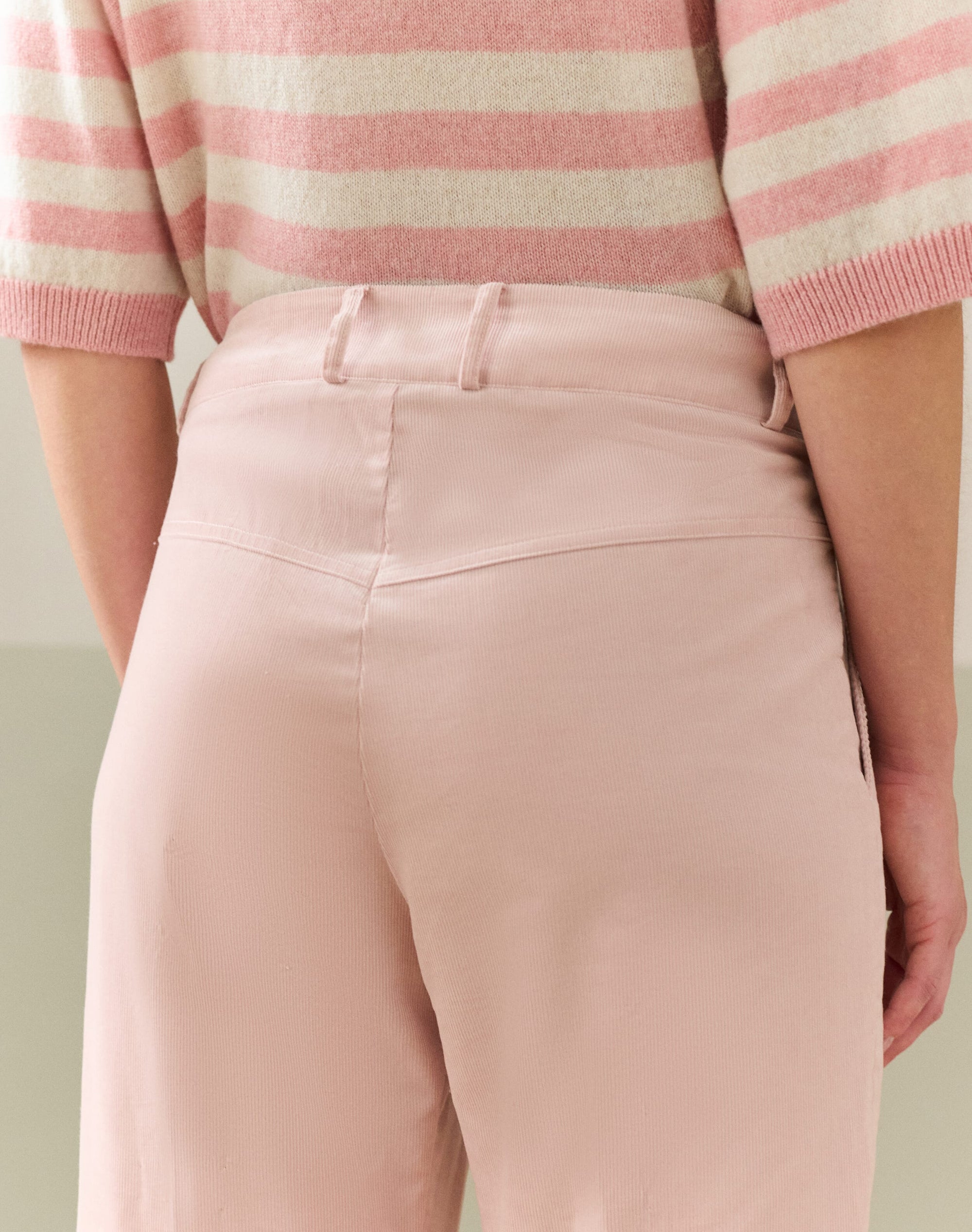 Needlecord Straight Leg Trousers