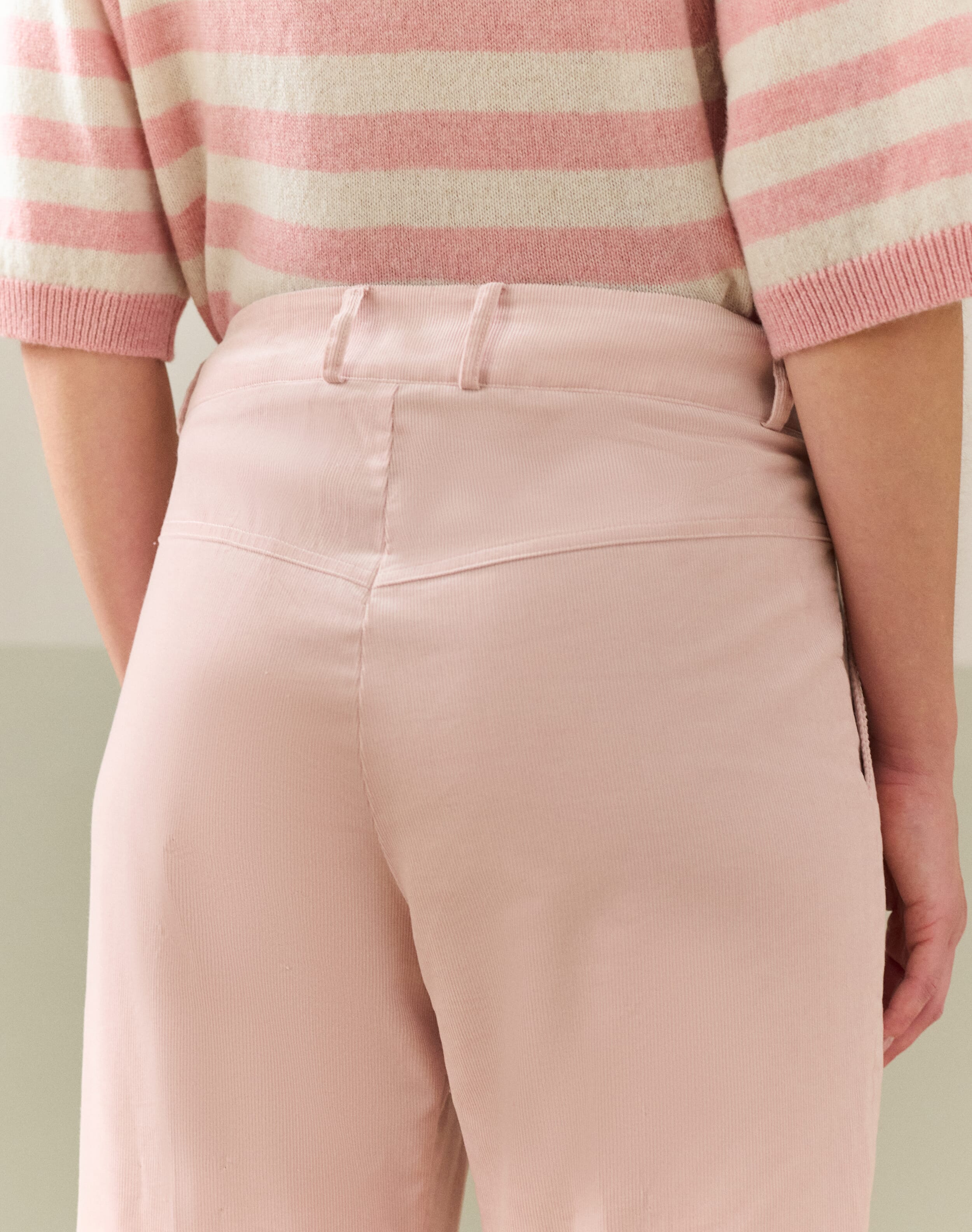 Needlecord Straight Leg Trousers