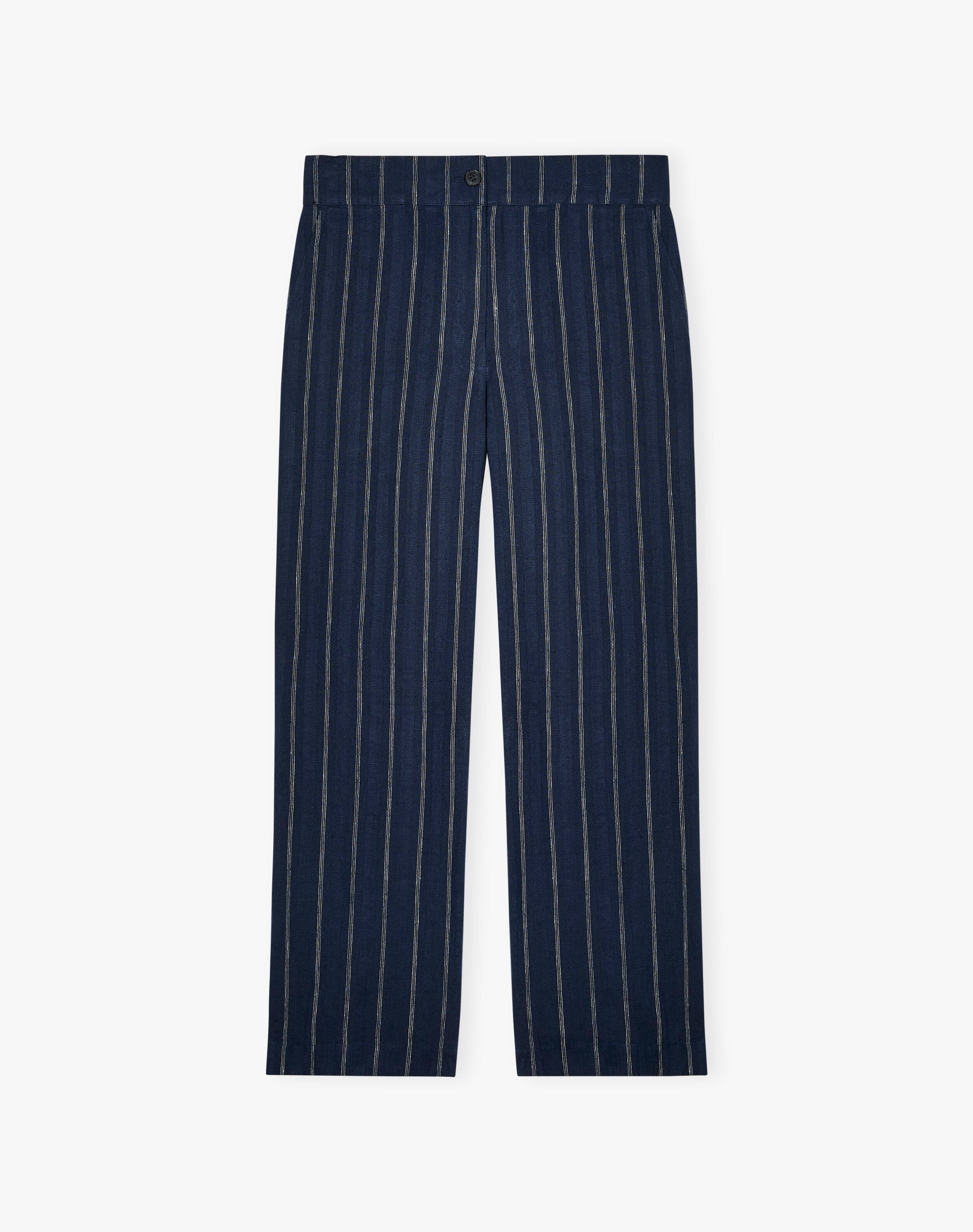 Stripe Linen Pull On Trousers