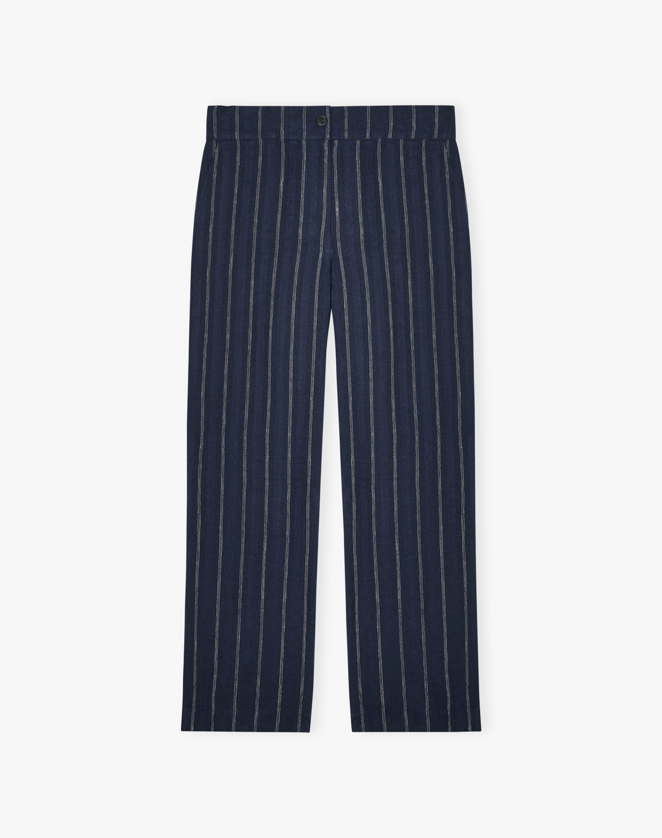 Stripe Linen Pull On Trousers