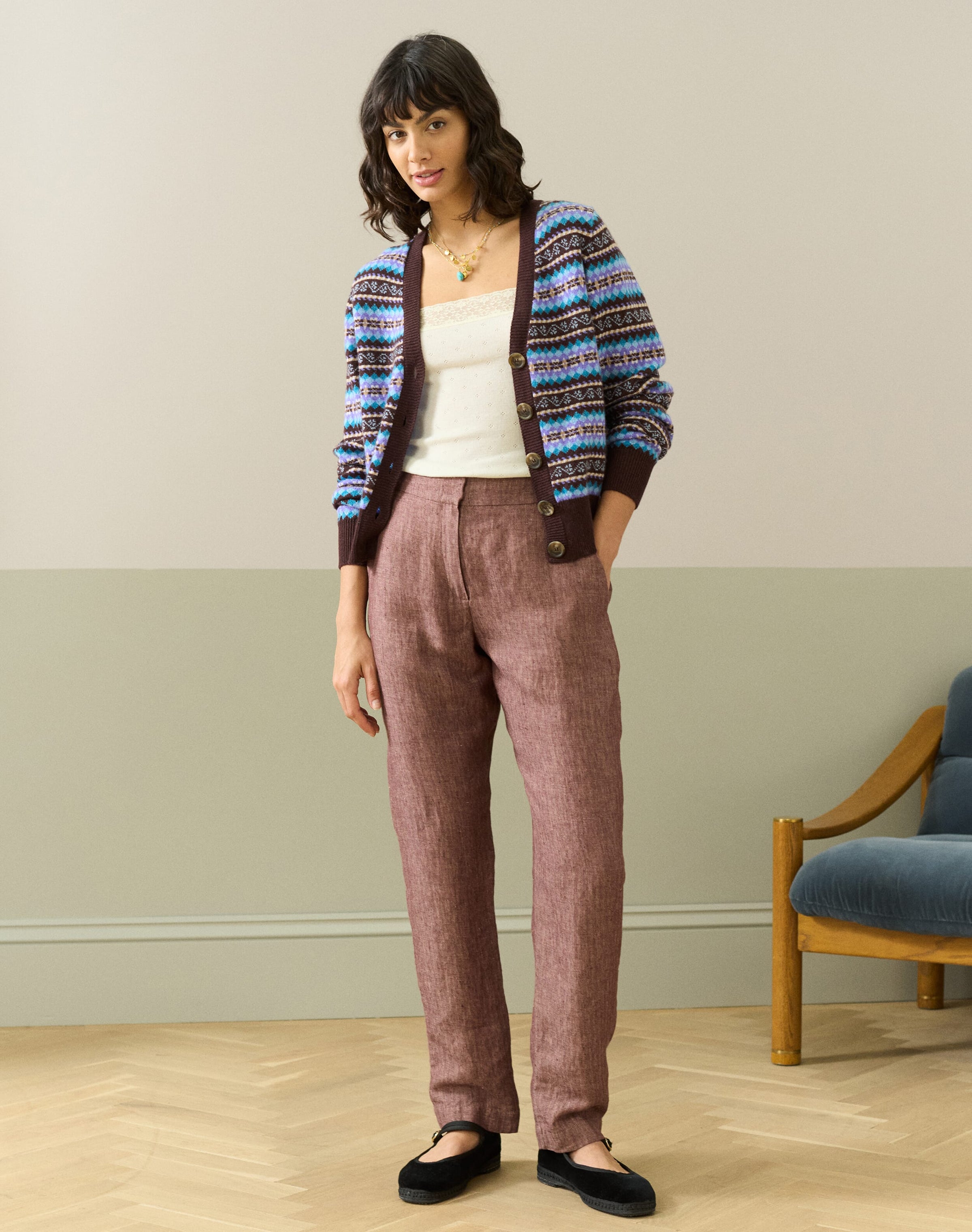 Herringbone Linen Trousers