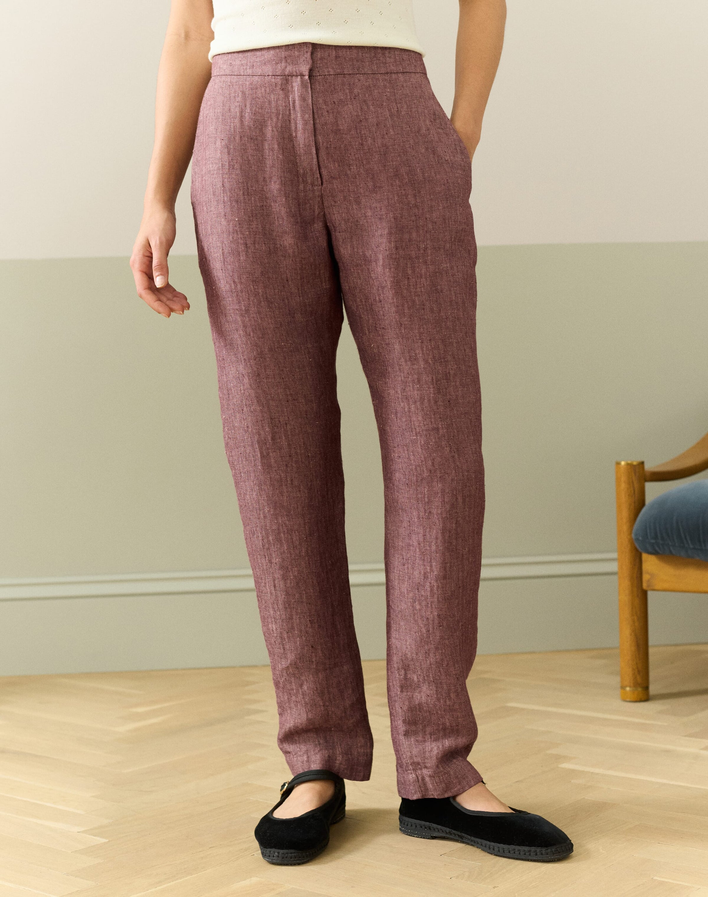 Herringbone Linen Trousers