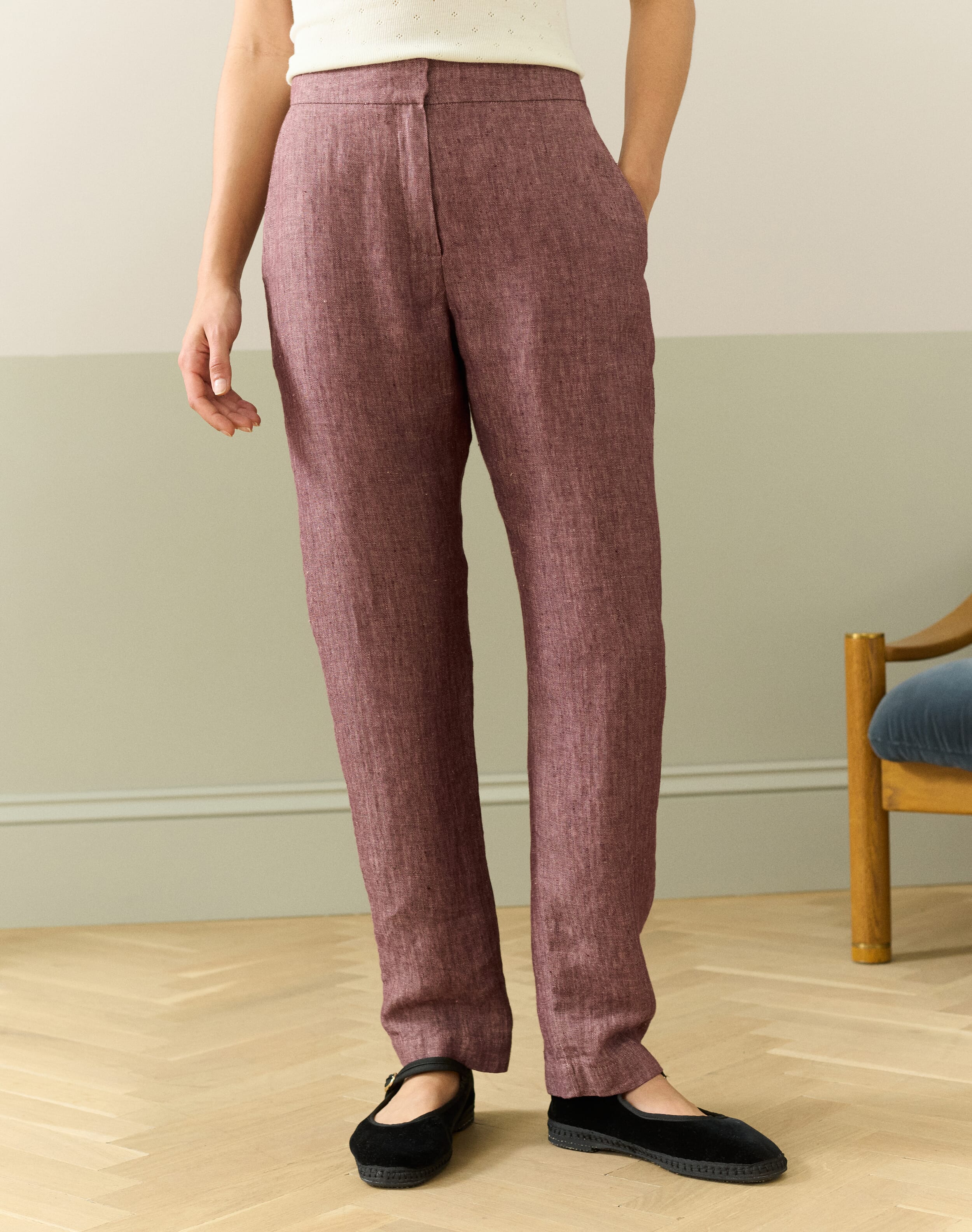 Herringbone Linen Trousers