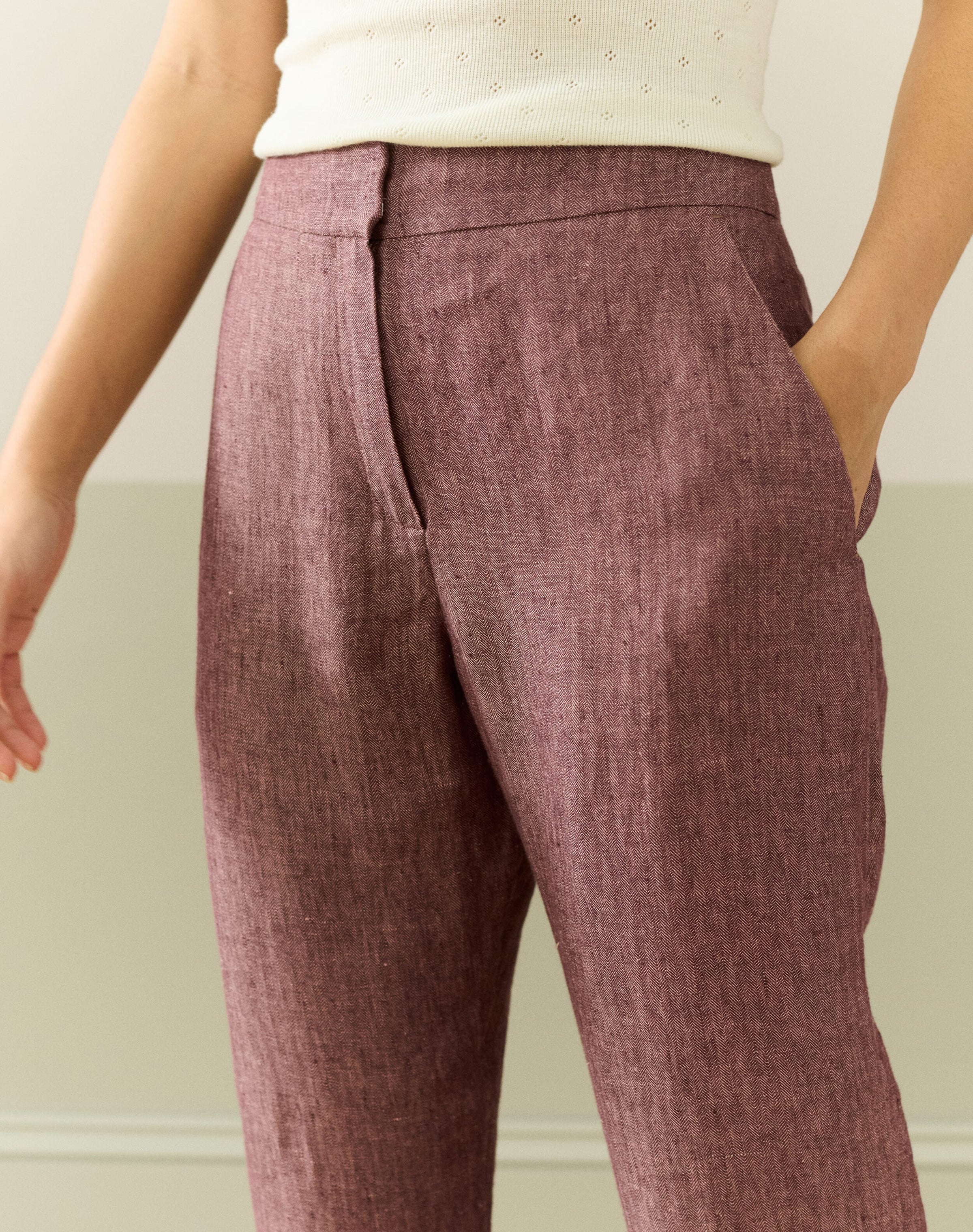 Herringbone Linen Trousers