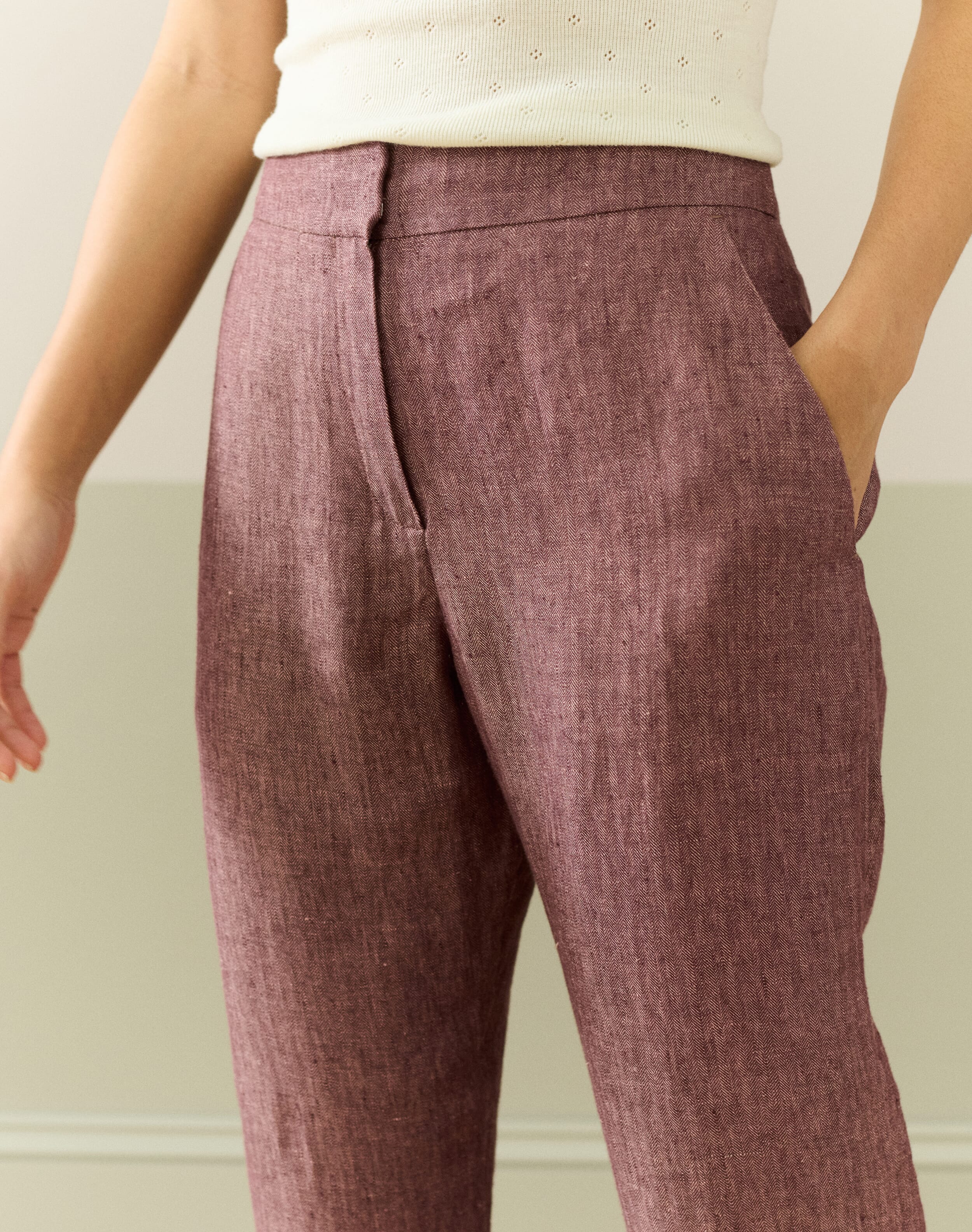 Herringbone Linen Trousers