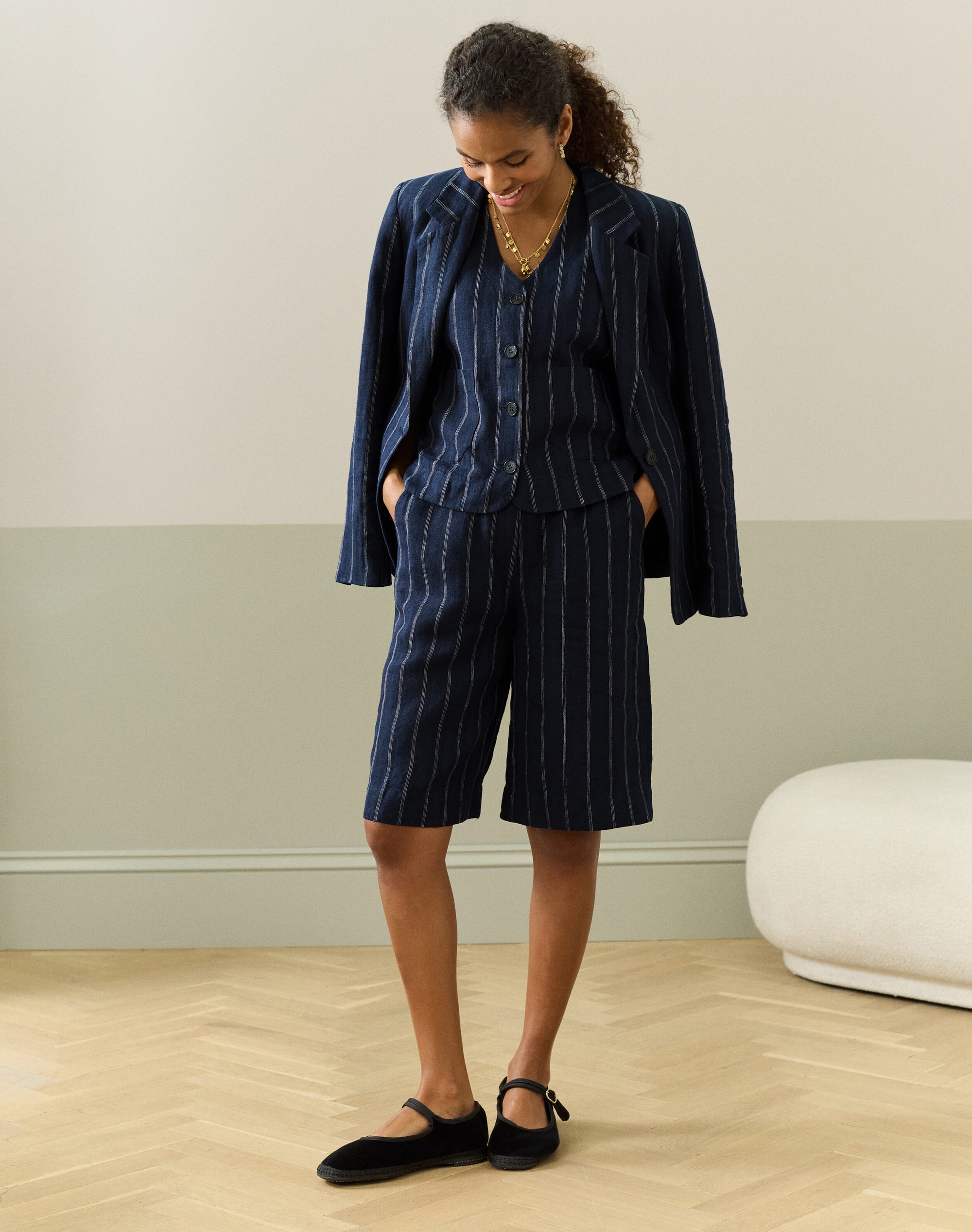 Stripe Linen Shorts