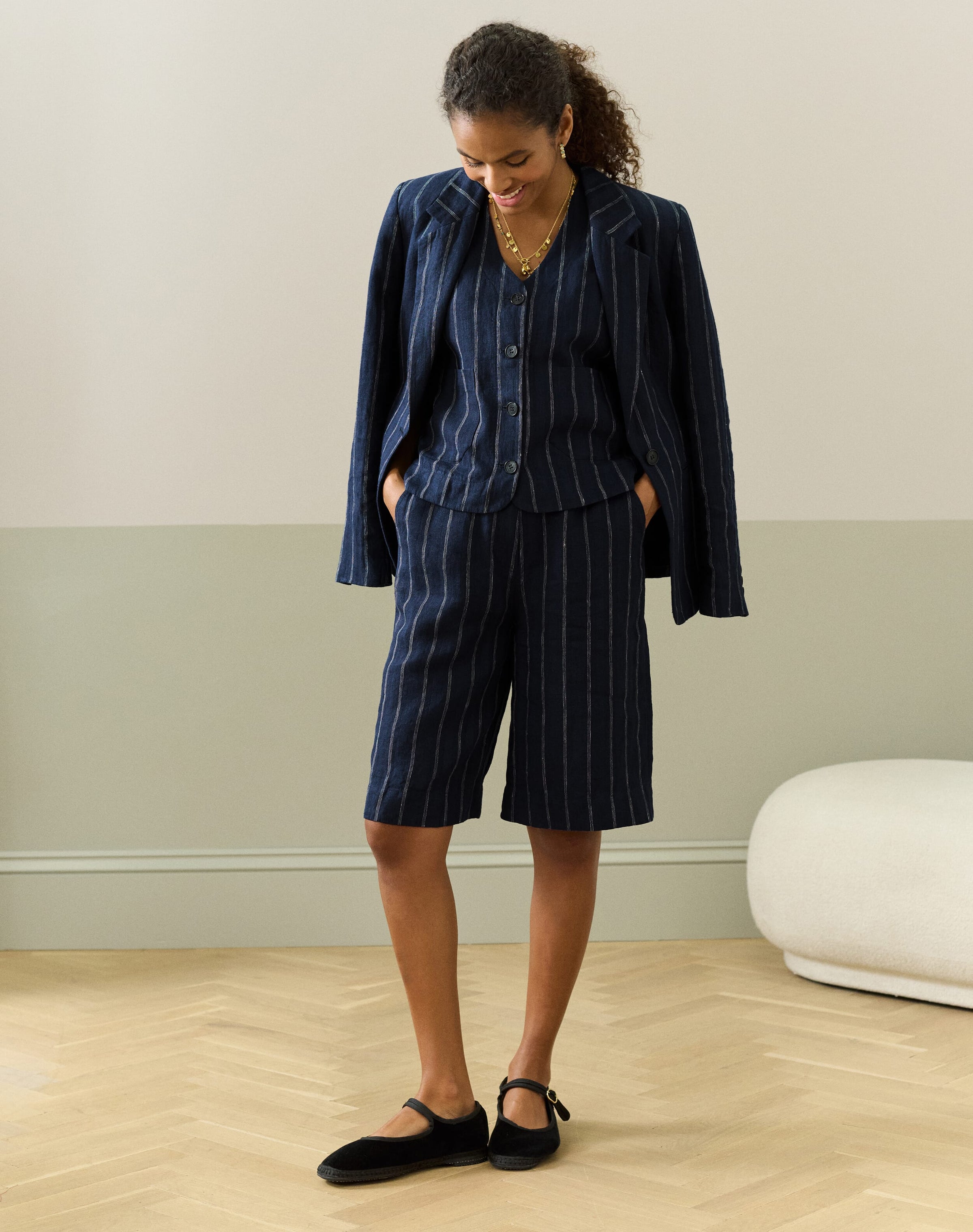 Stripe Linen Shorts