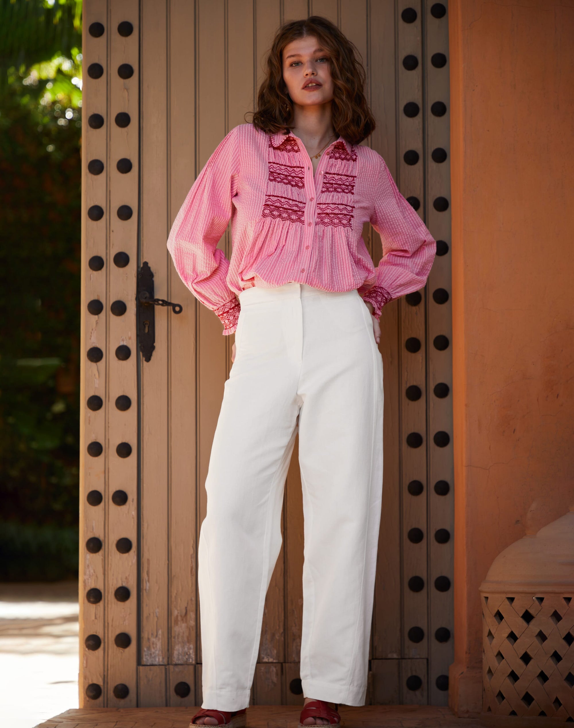 Cotton Linen High Waisted Trousers