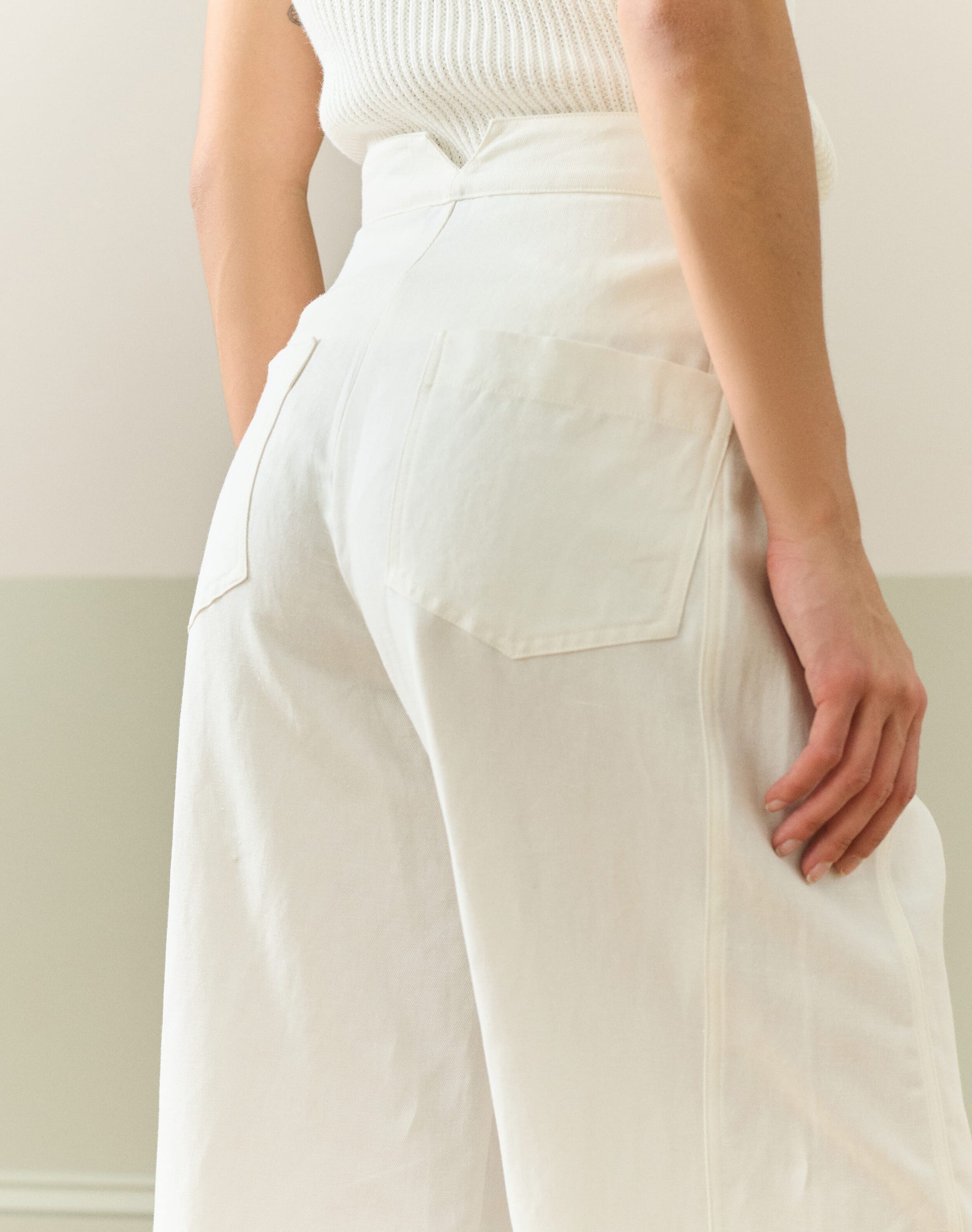 Cotton Linen High Waisted Trousers