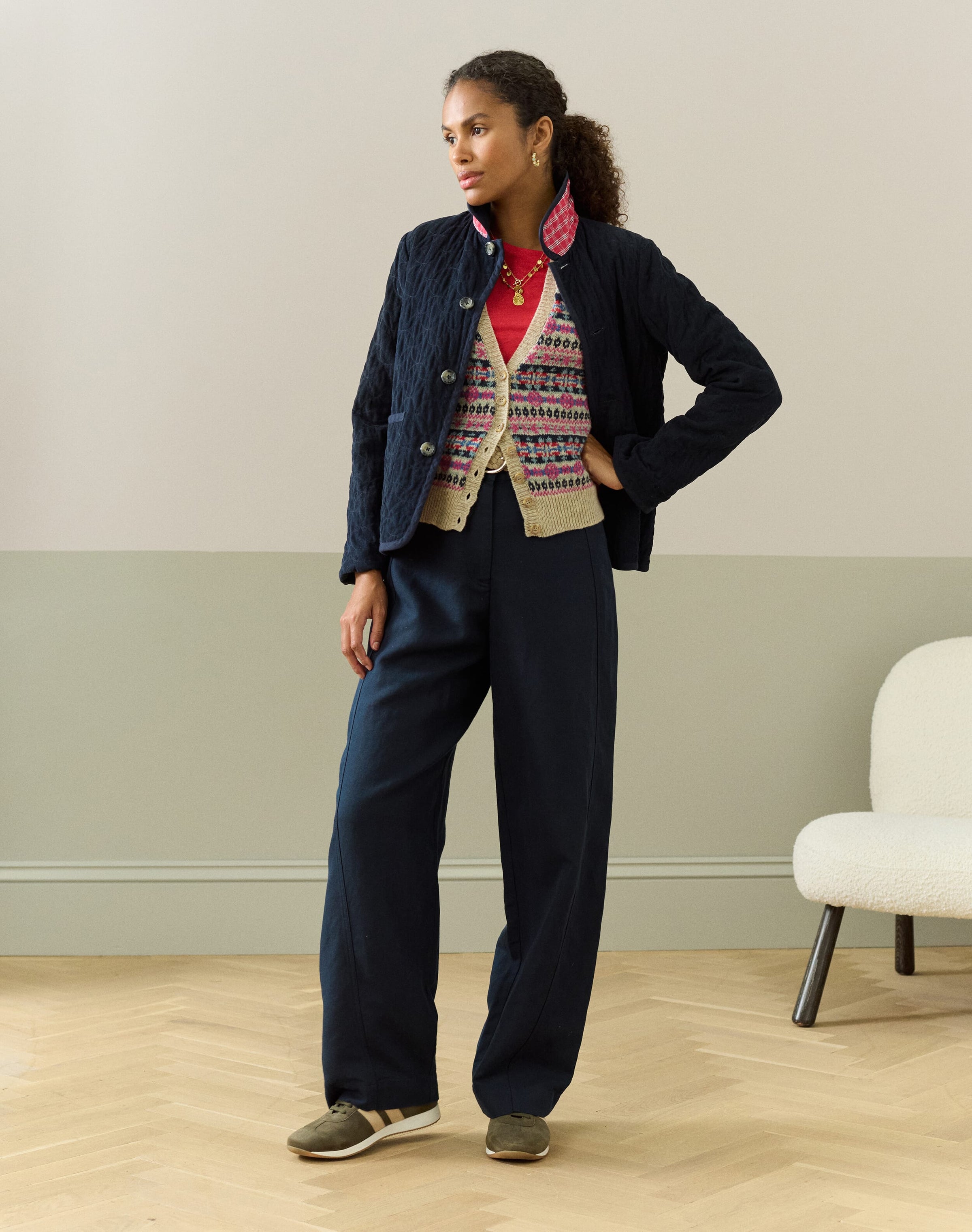 Cotton Linen High Waisted Trousers
