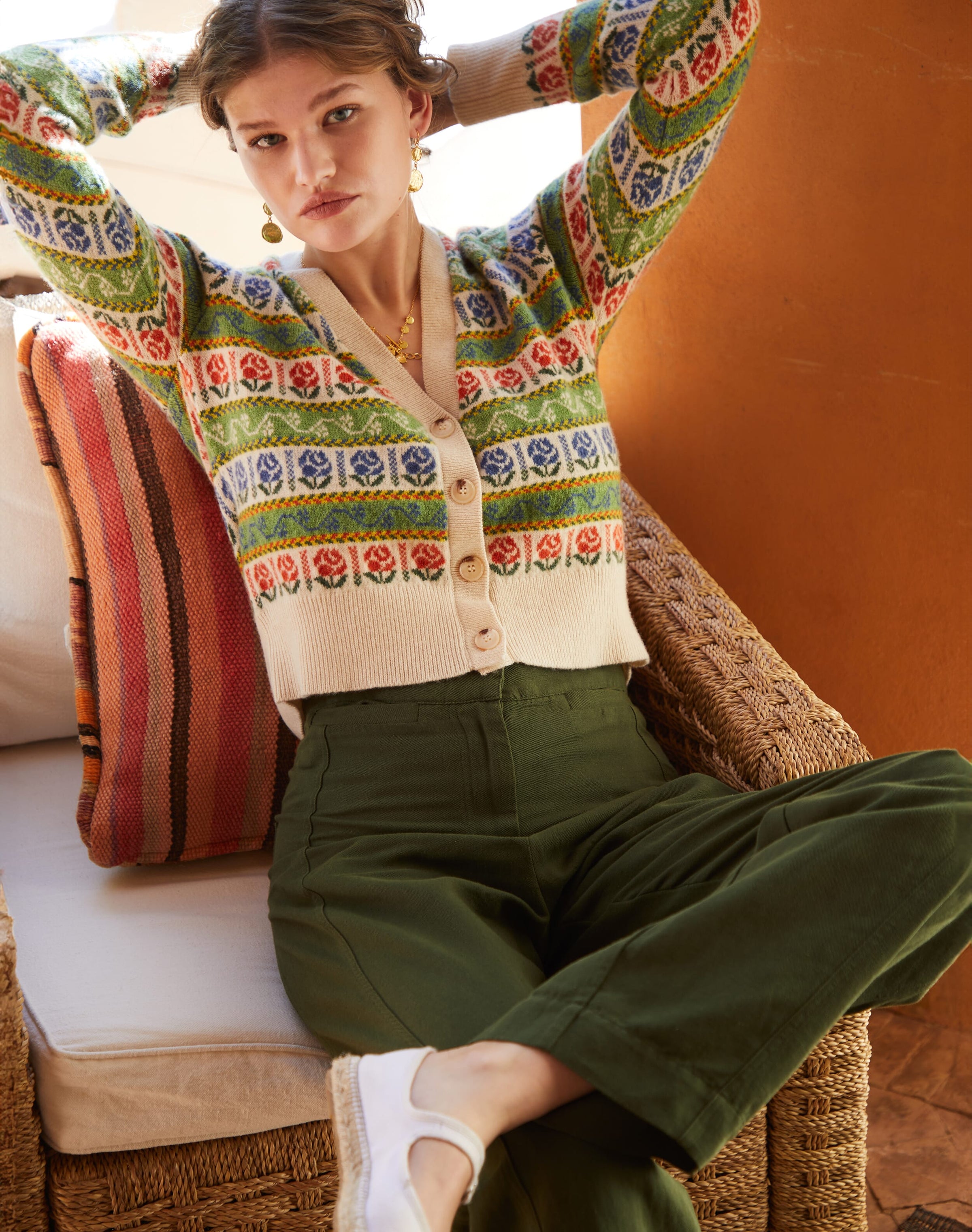 Cotton Linen High Waisted Trousers