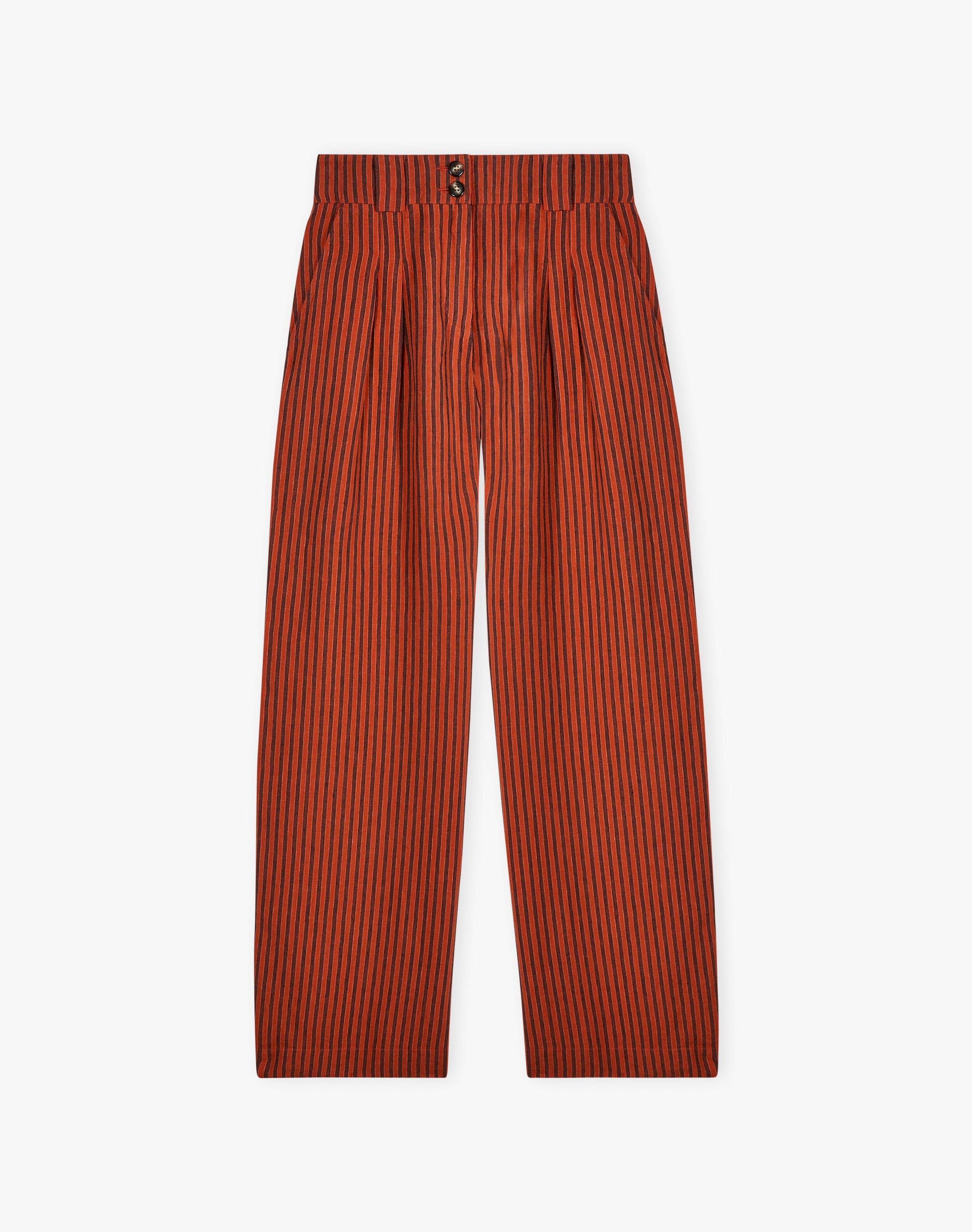 Stripe Linen Wide Leg Trousers
