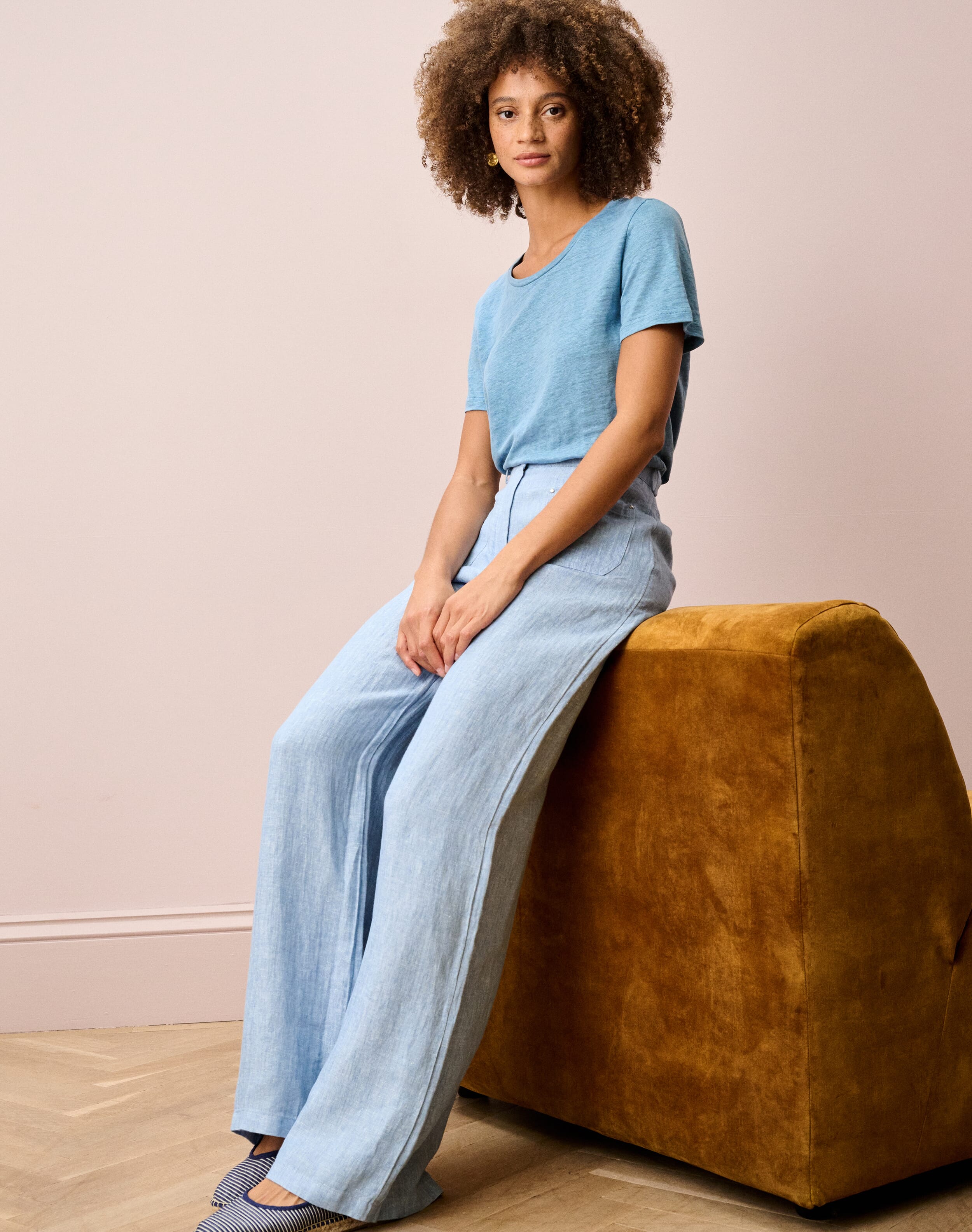 Herringbone Linen Trousers