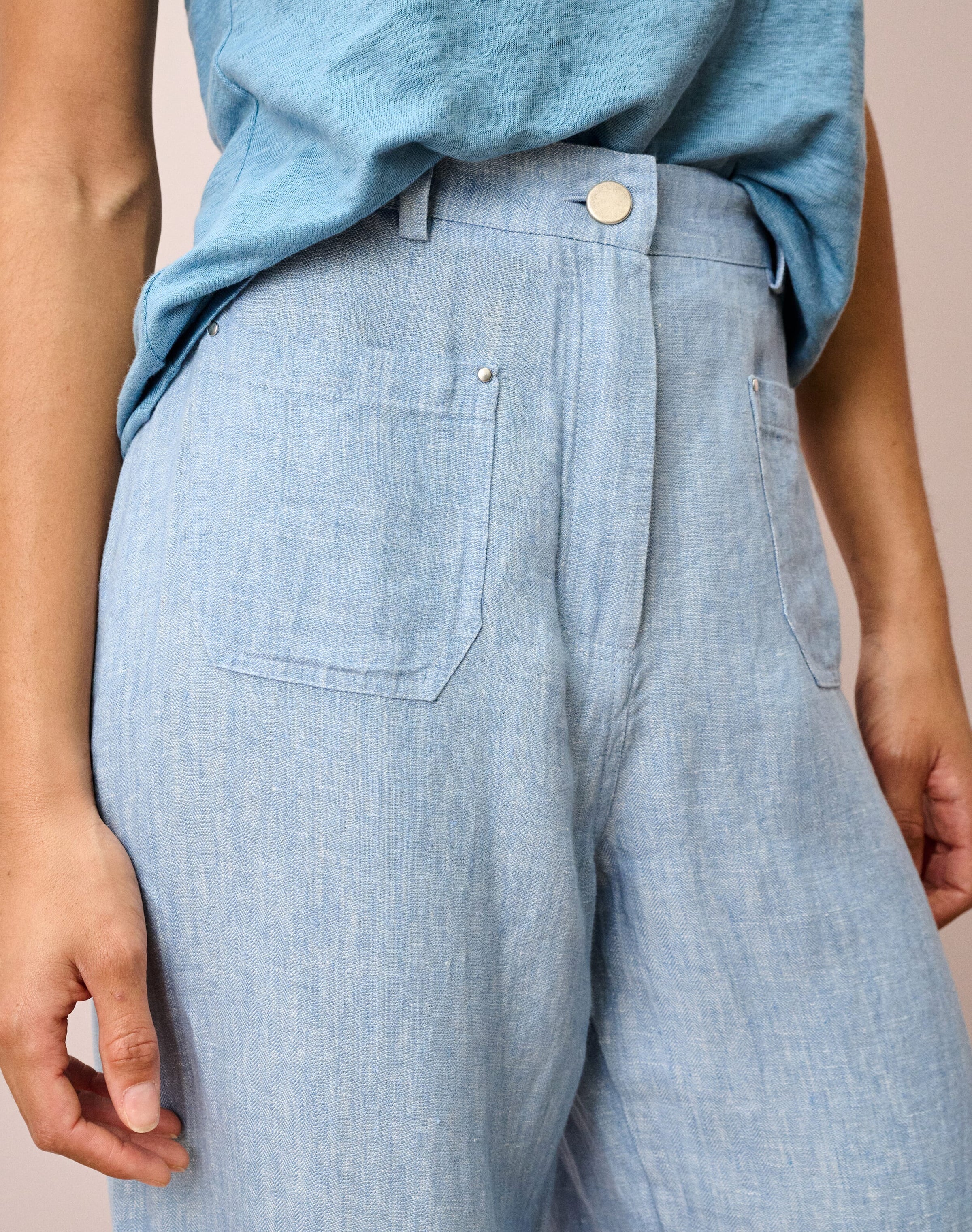 Herringbone Linen Trousers