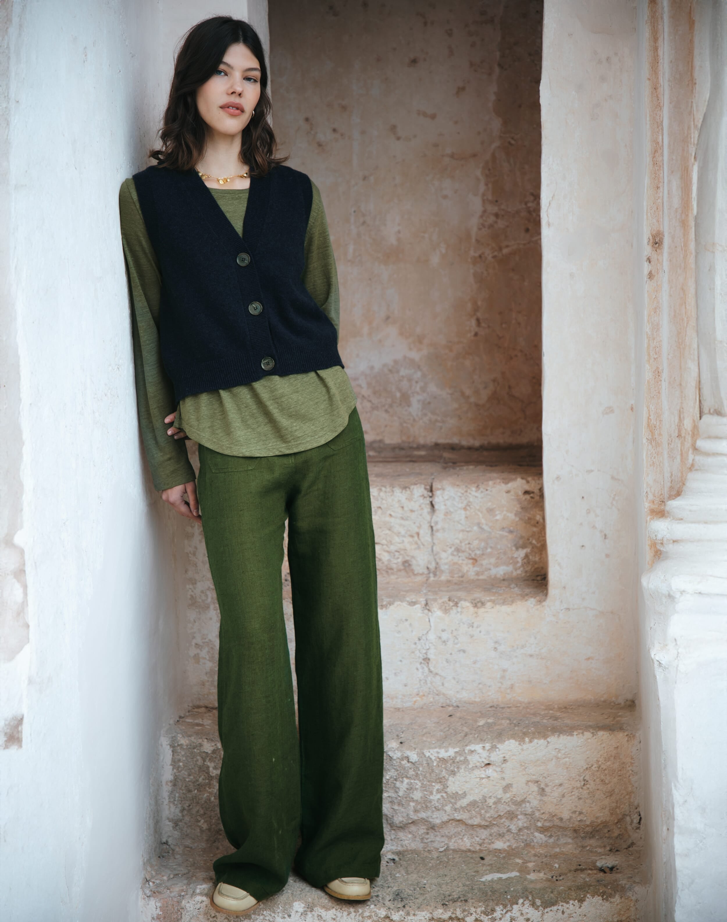 Herringbone Linen Trousers