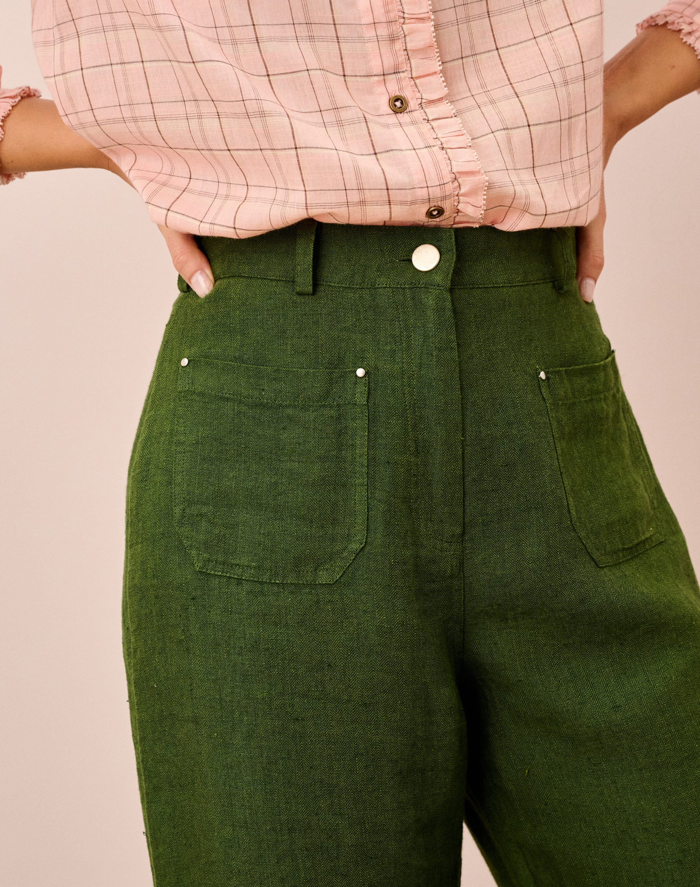 Herringbone Linen Trousers