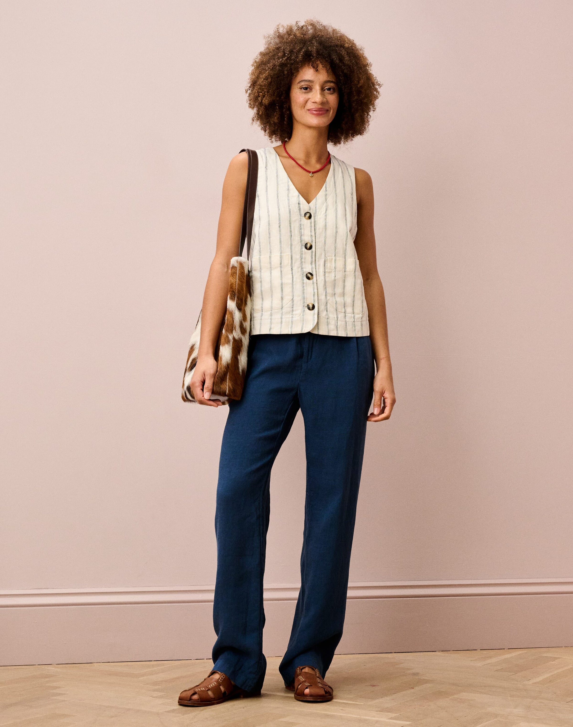 Washed Linen Tapered Trousers