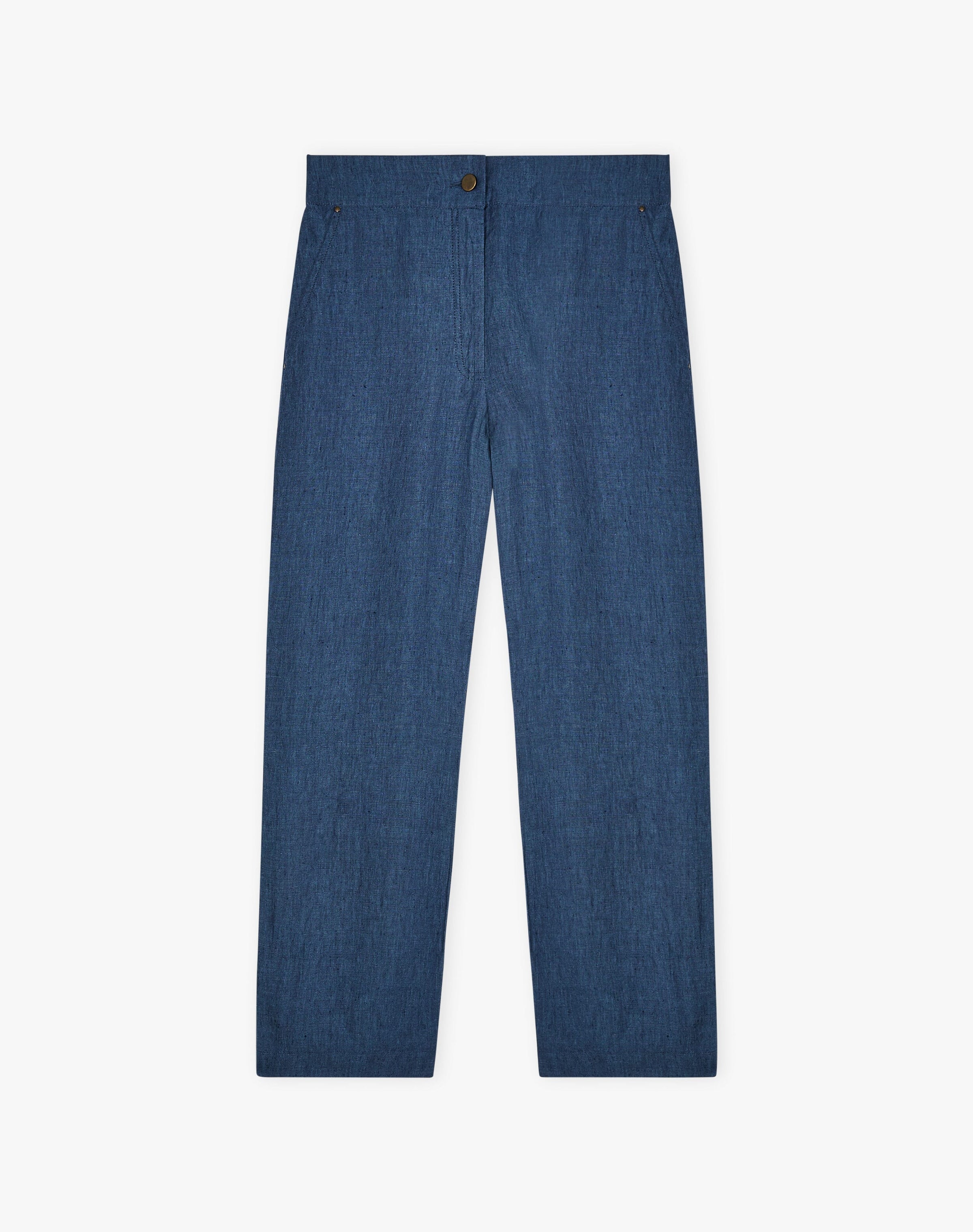 Cross Weave Linen Pull On Trousers