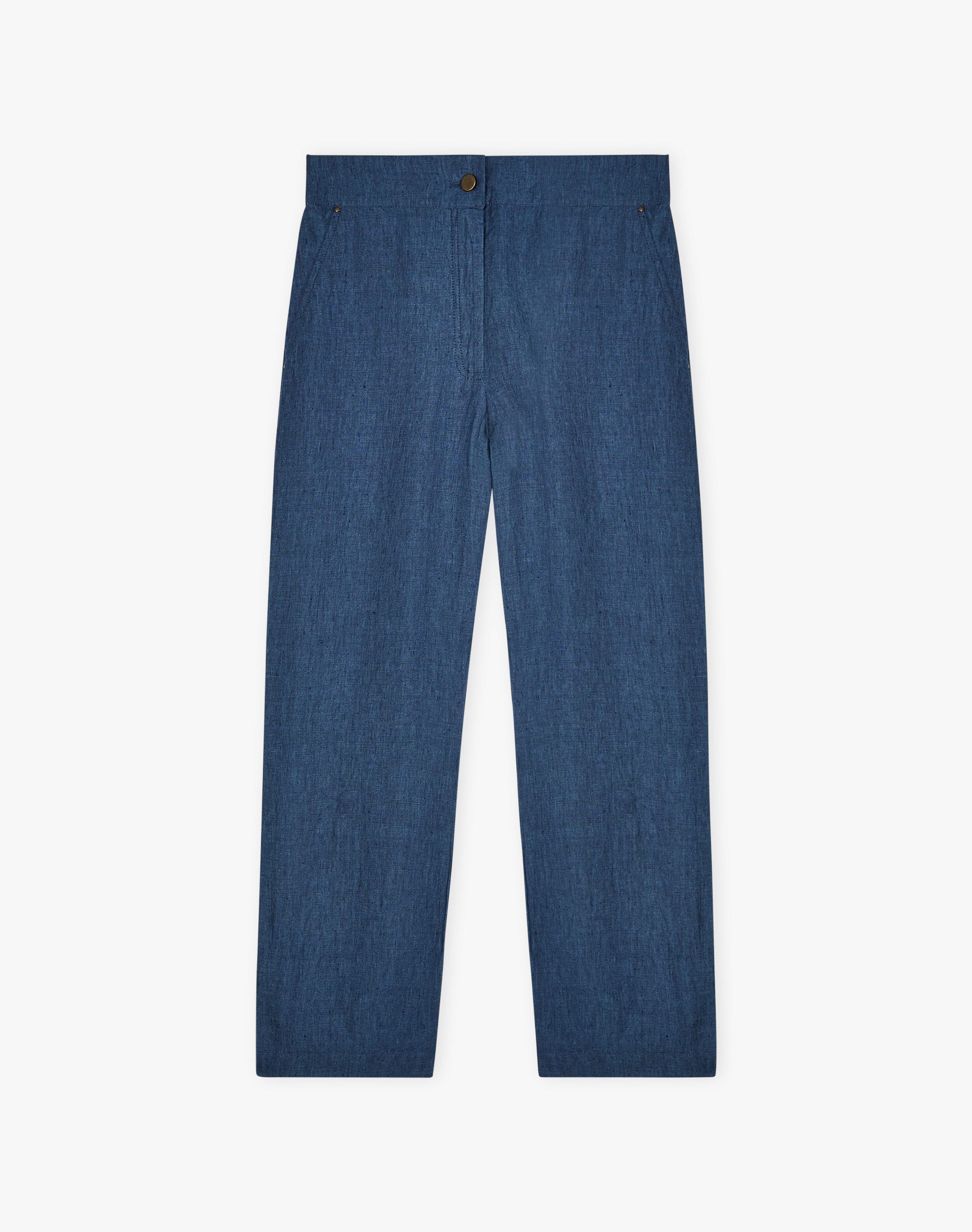 Cross Weave Linen Pull On Trousers