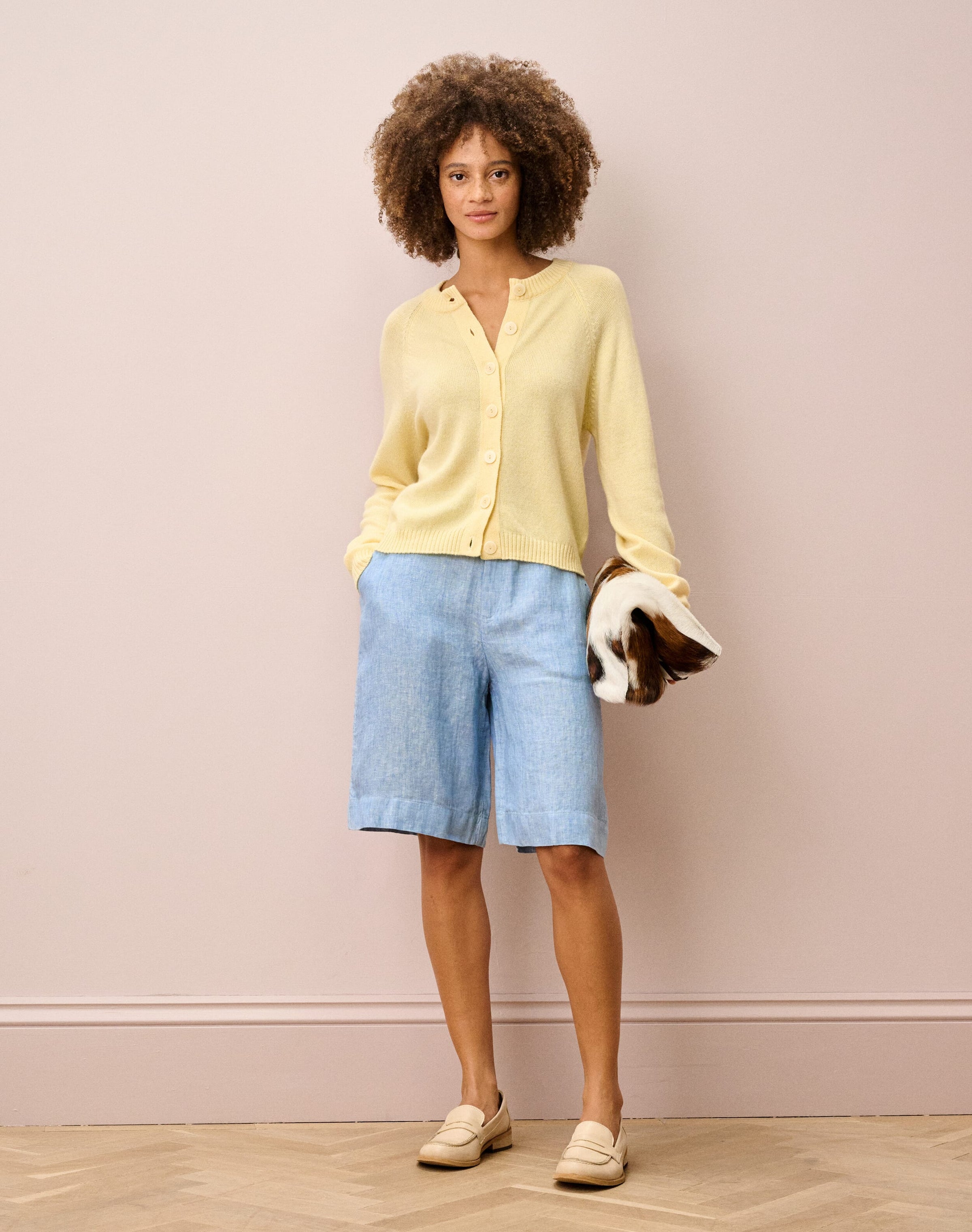 Herringbone Linen Shorts