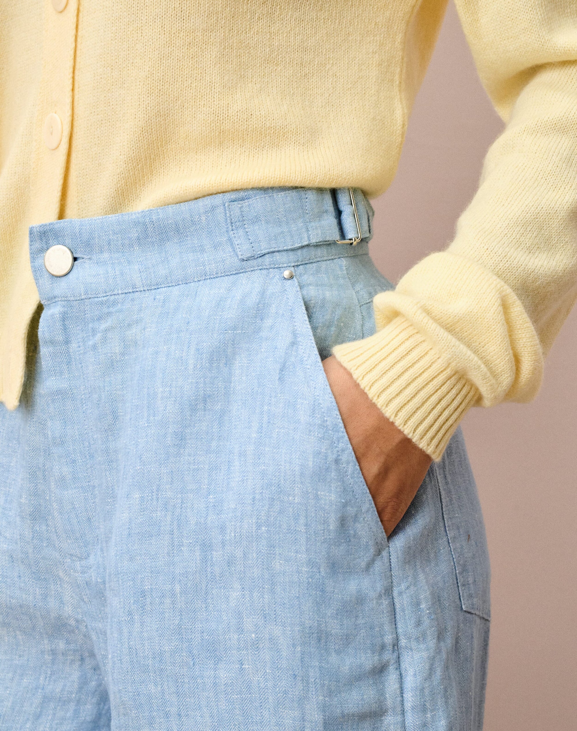 Herringbone Linen Shorts
