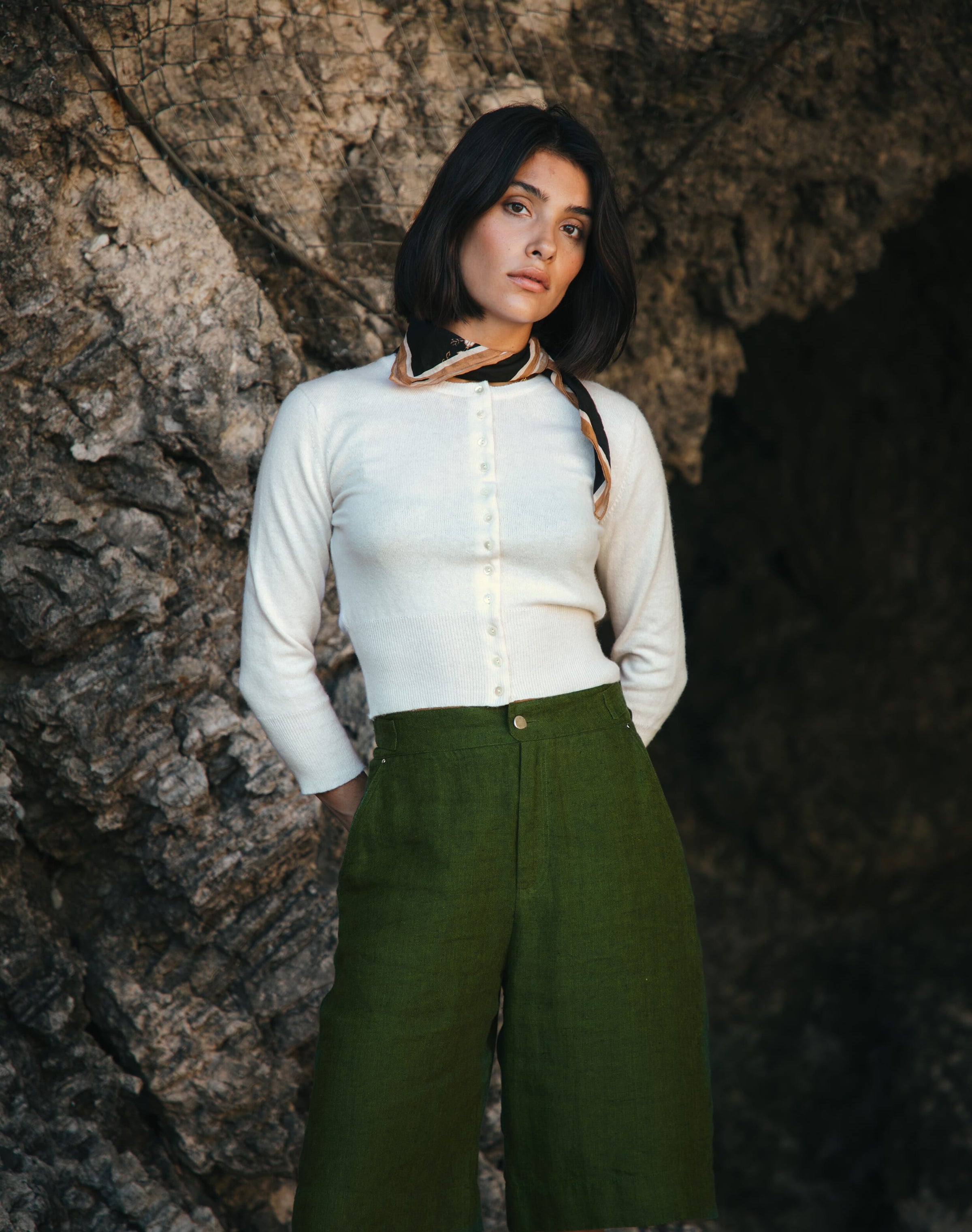 Herringbone Linen Shorts