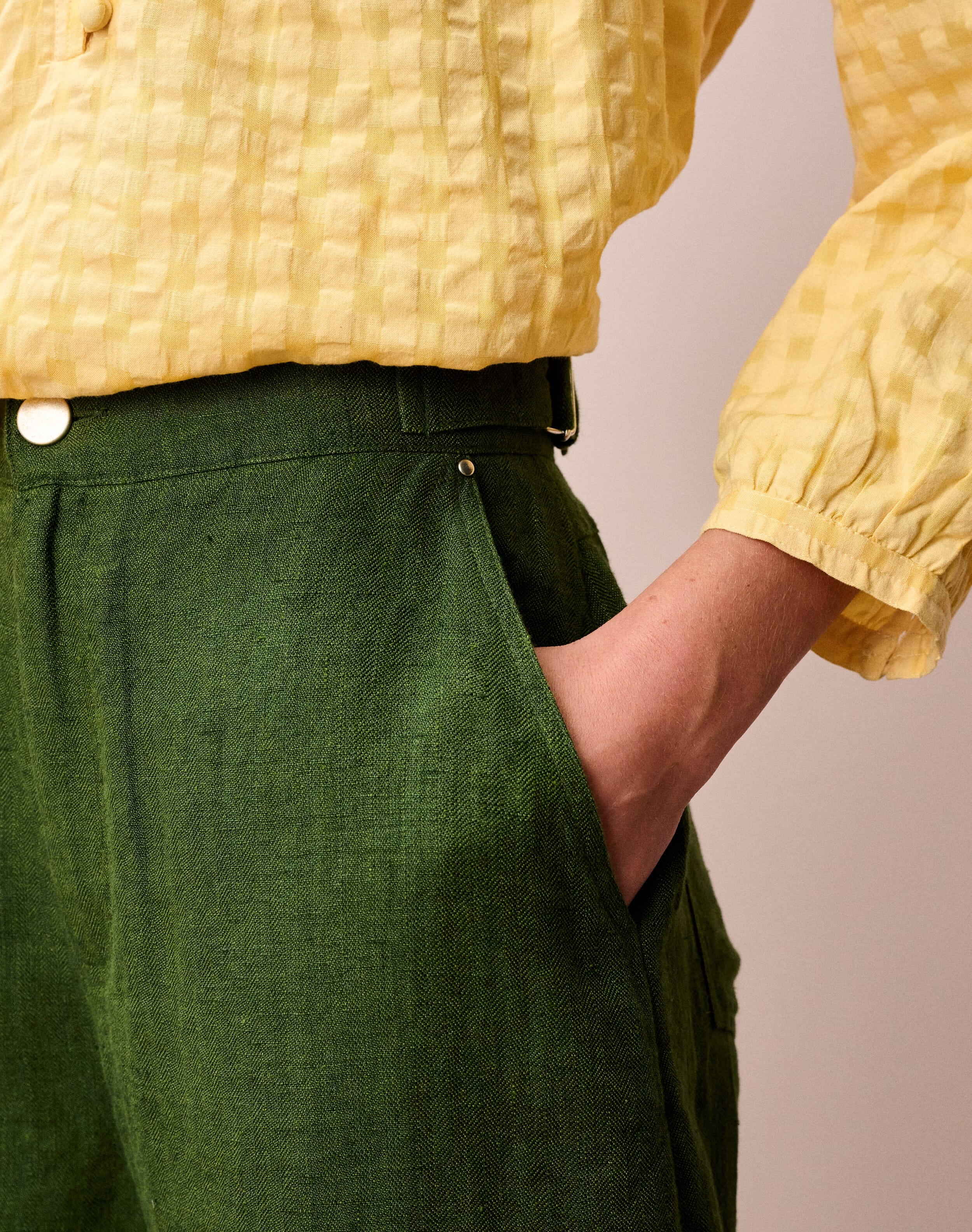 Herringbone Linen Shorts